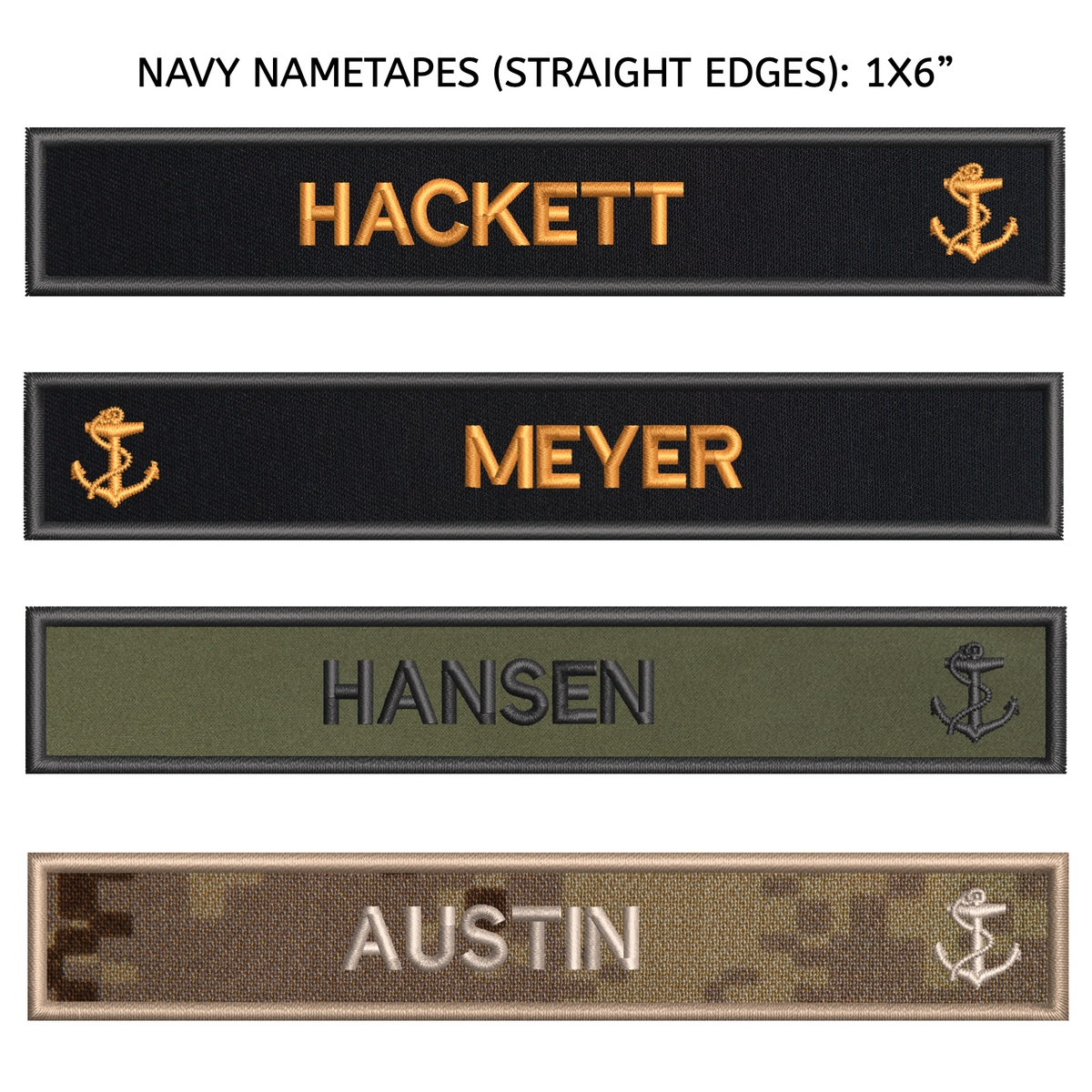 Navy coverall top name tapes