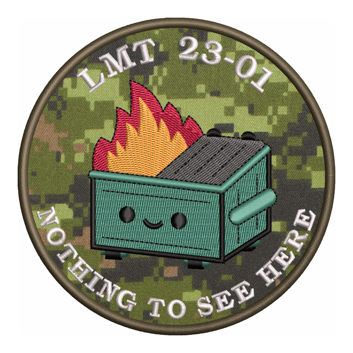 LMT 23-01 Dumpster Fire Morale Badge