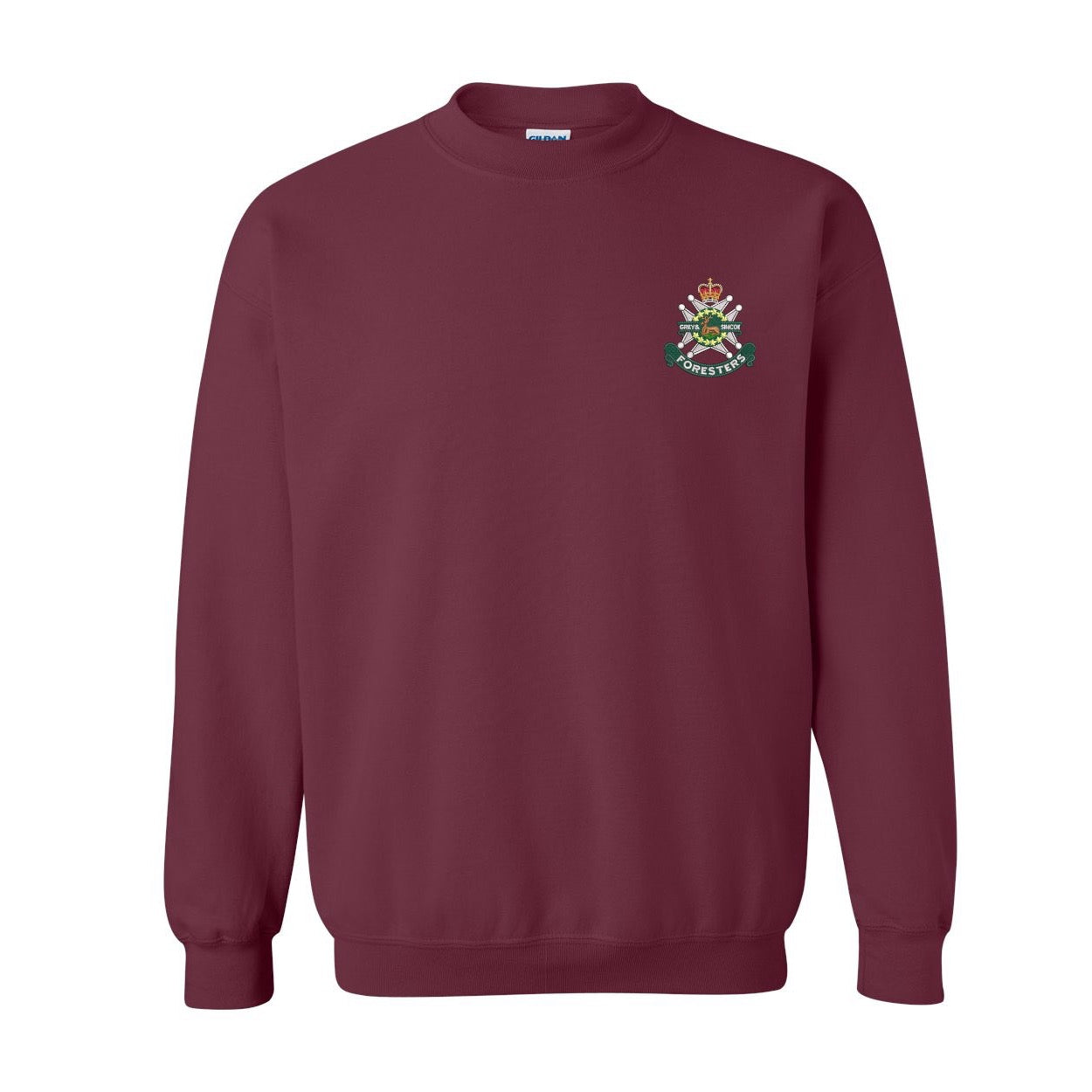 Crew Neck Sweatshirt with Grey and Simcoe Embroidered Crest