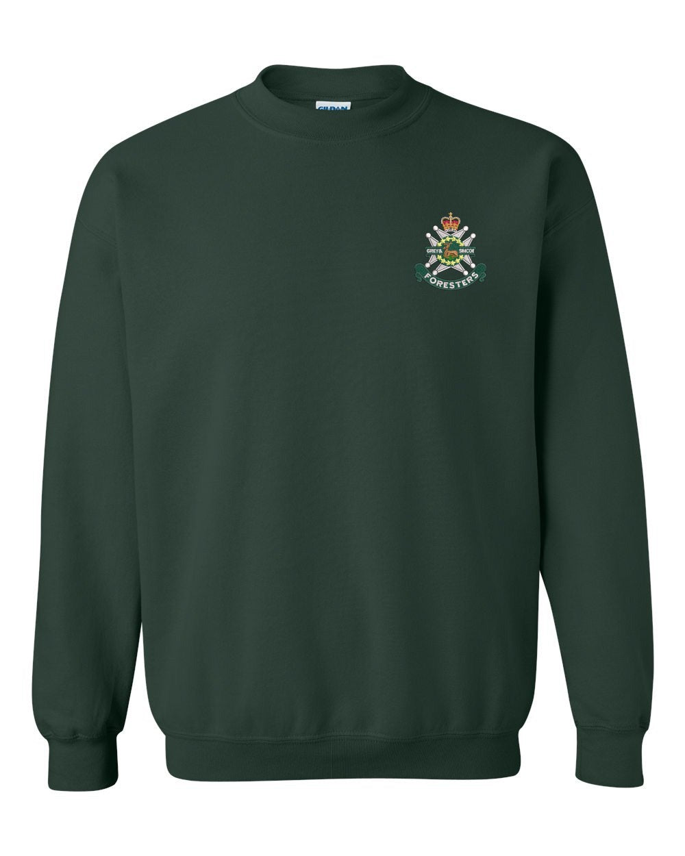 Crew Neck Sweatshirt with Grey and Simcoe Embroidered Crest