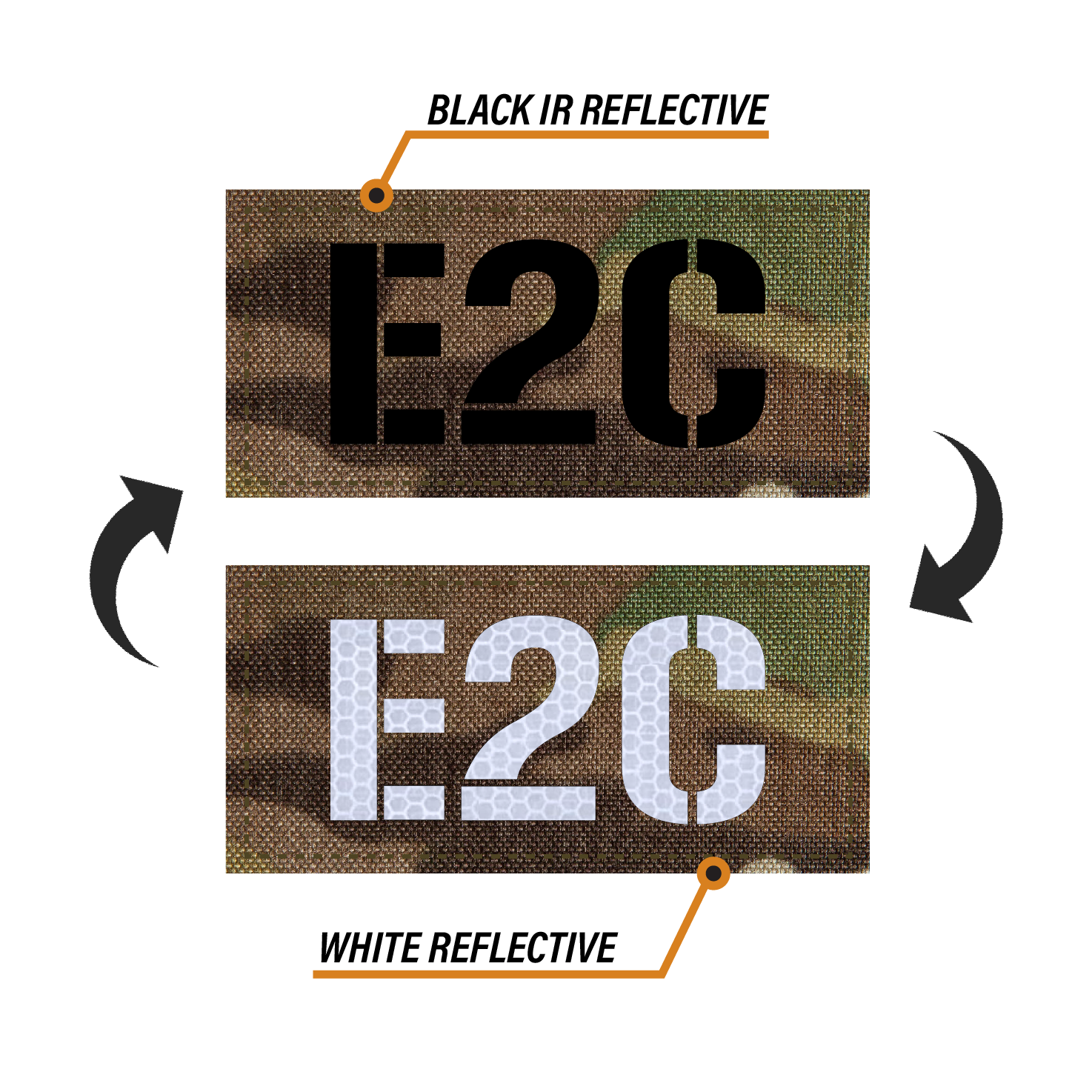 Reversible Reflective Laser Cut Patch
