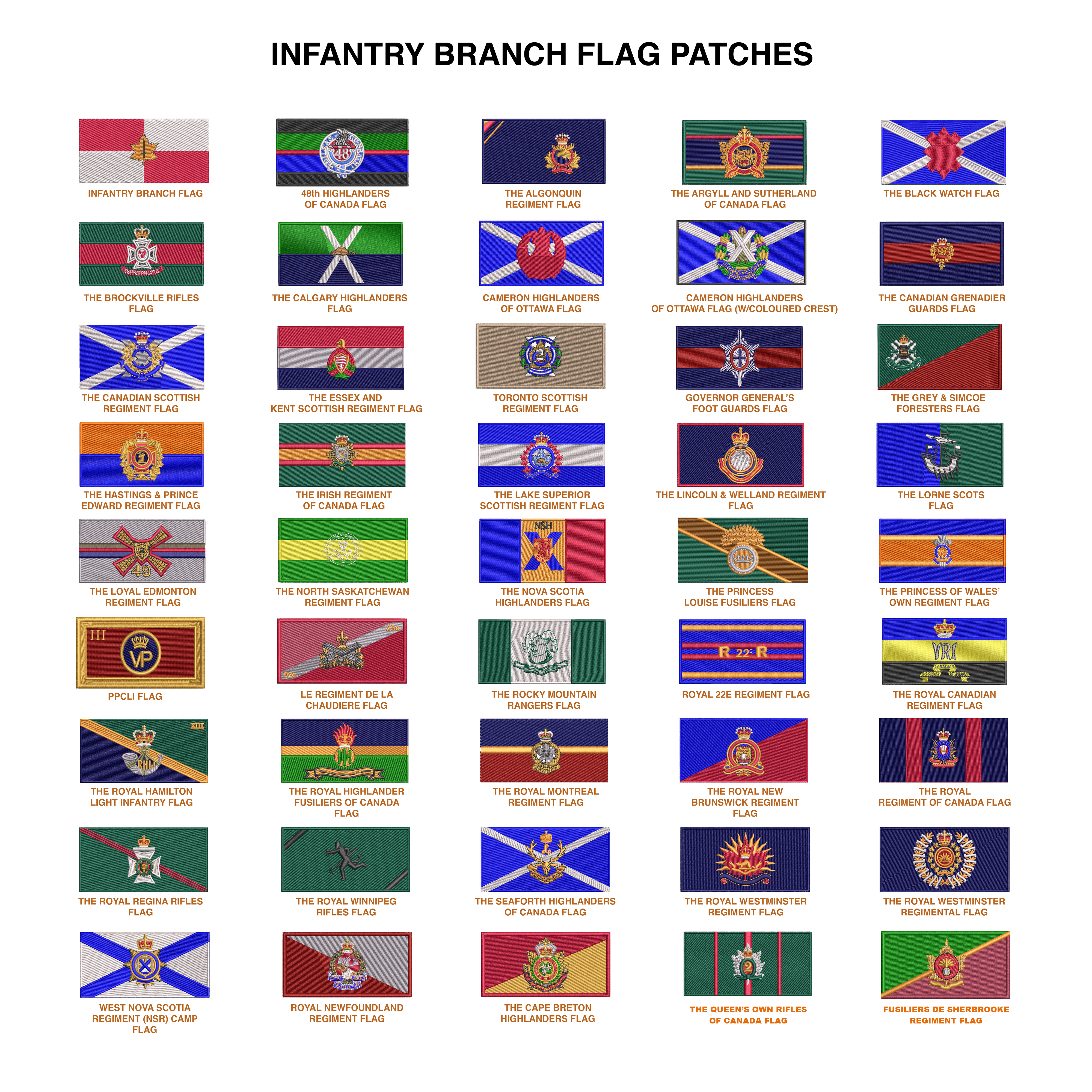 Military Flag Patches: Infantry Branch