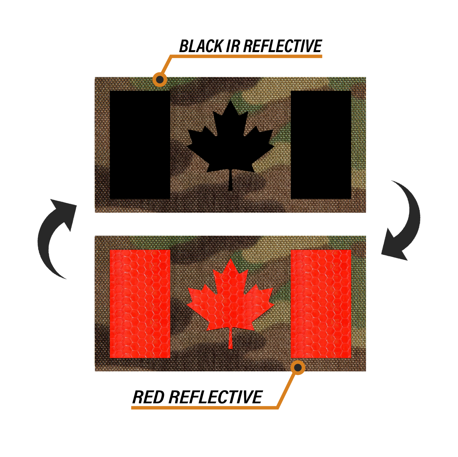 Reversible Reflective Laser Cut Canadian Flag