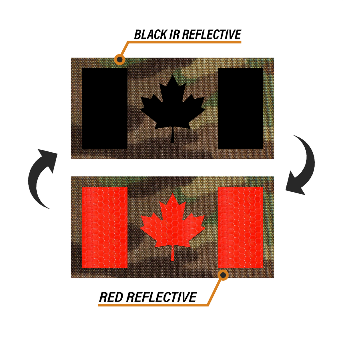 Reversible Reflective Laser Cut Canadian Flag