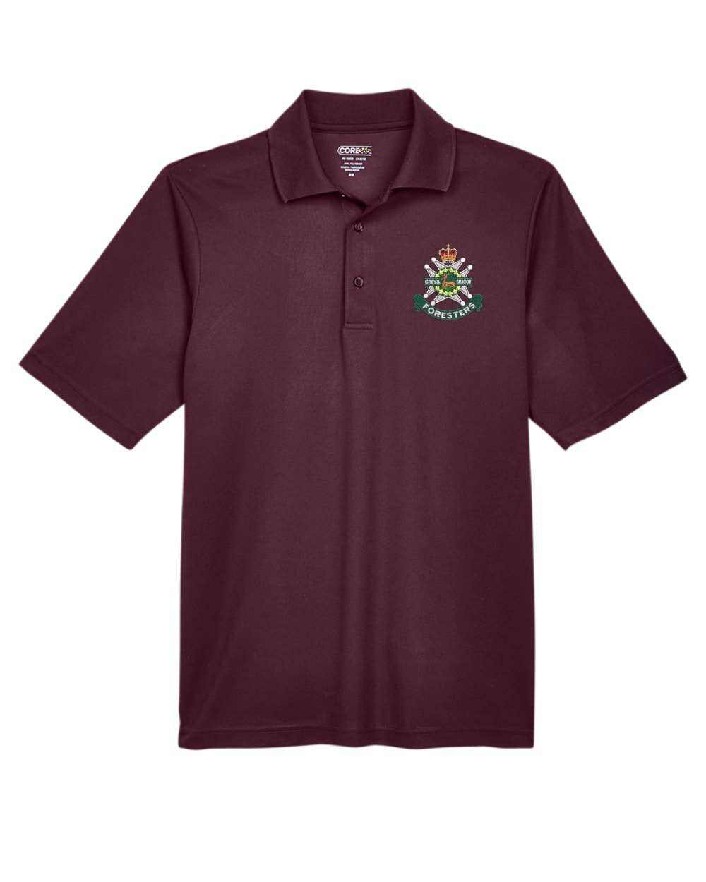 Golf Shirt with Grey and Simcoe Embroidered Crest