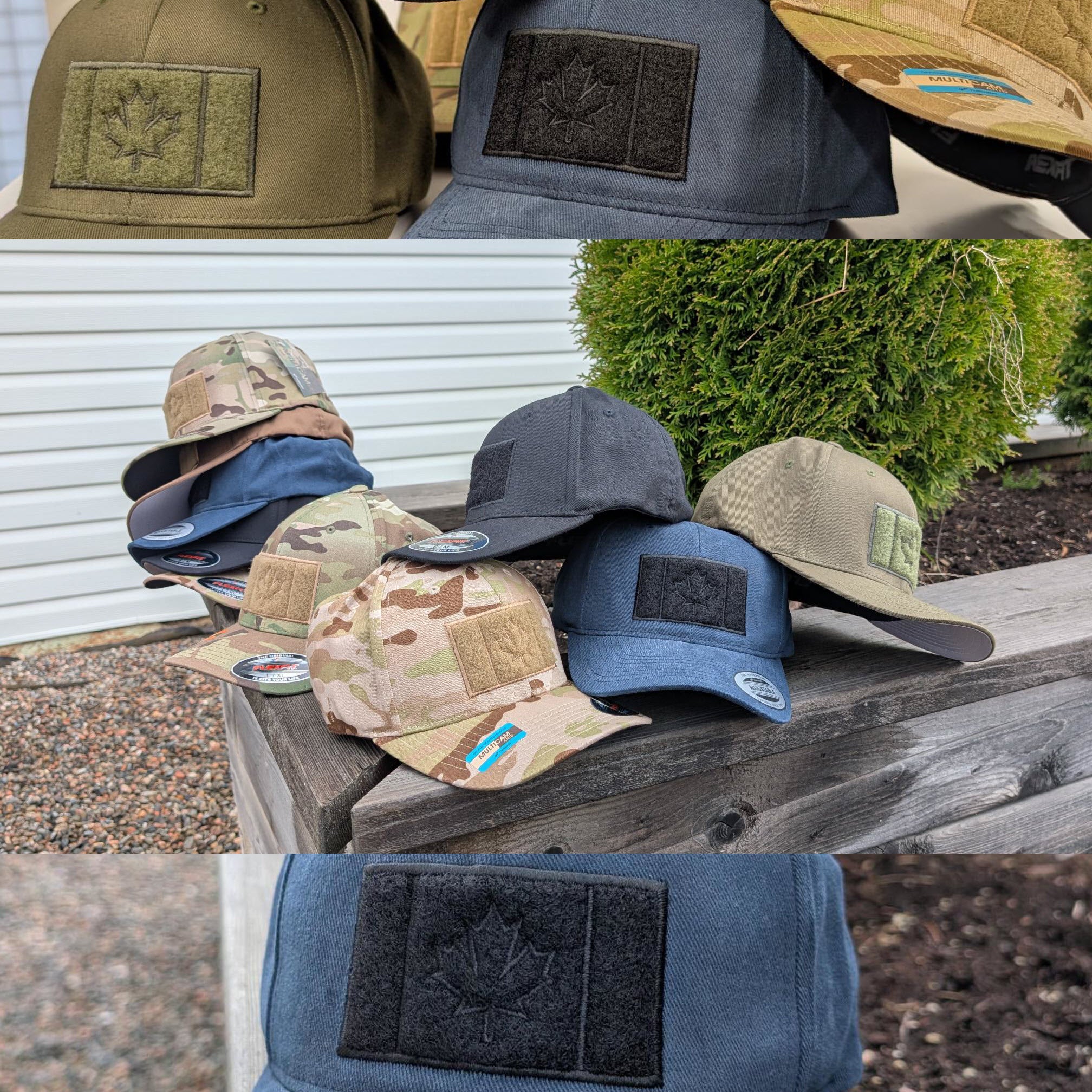 Velcro Flag Hat with Embroidered Canadian flag