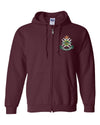 Full-Zip Hooded Sweatshirt with Grey and Simcoe Embroidered Crest
