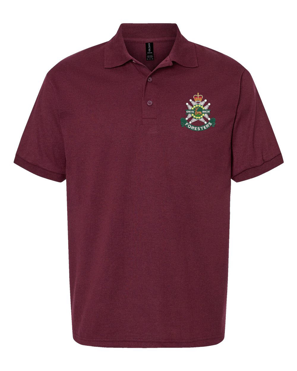 Golf Shirt with Grey and Simcoe Embroidered Crest