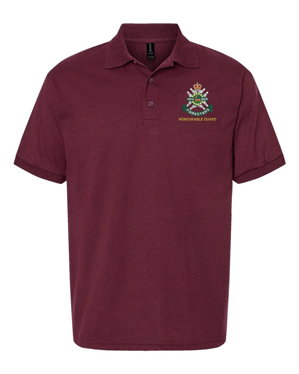 Golf Shirt with Grey and Simcoe Embroidered Crest