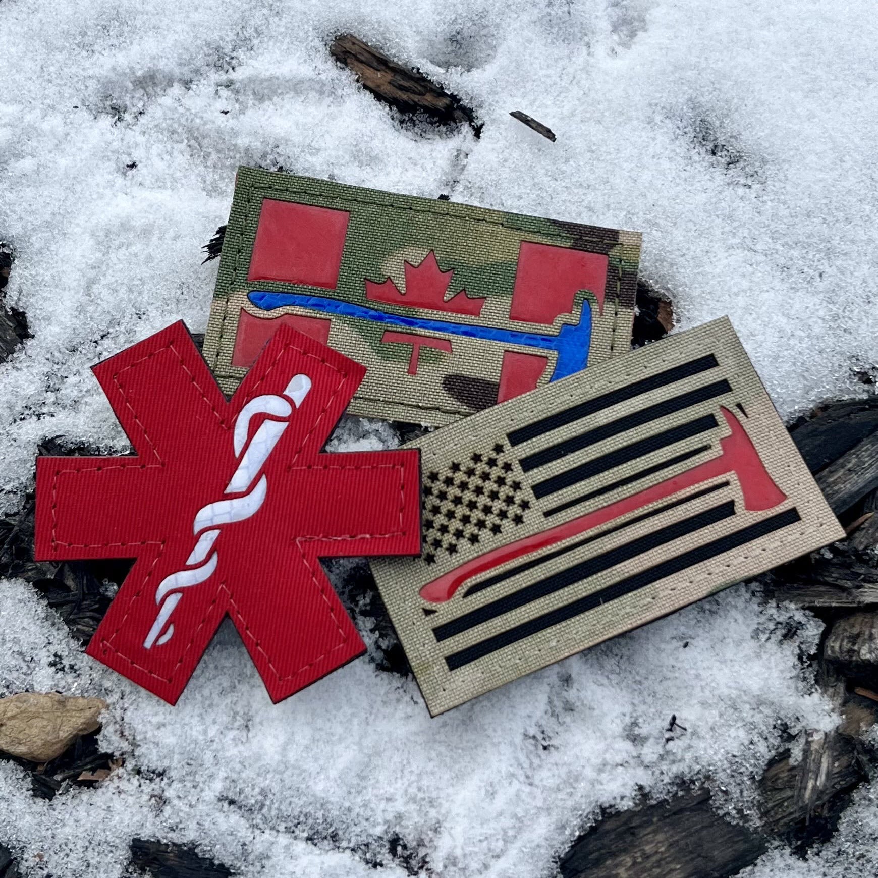 Laser Cut Canadian Fire Fighter Flag Patch