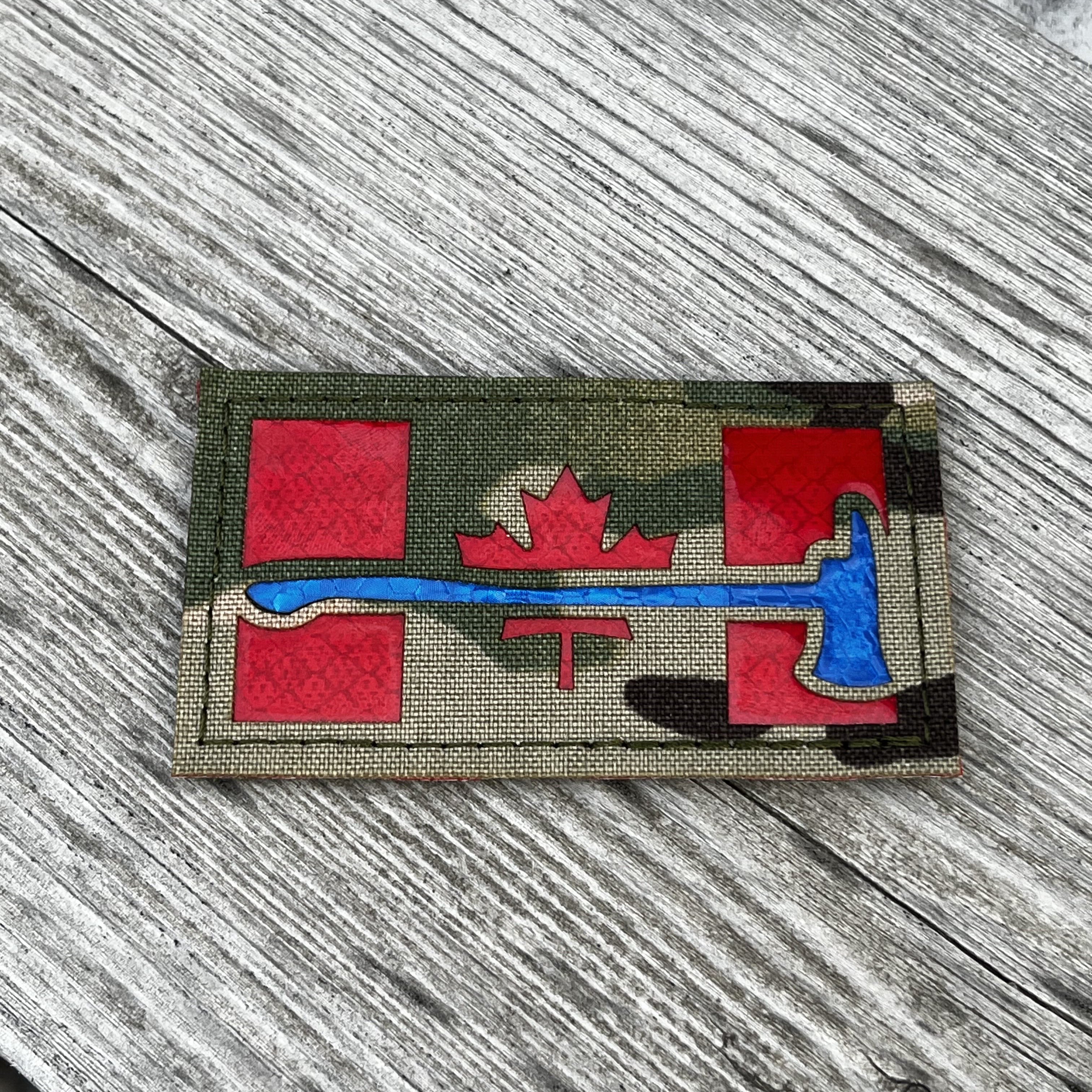 Laser Cut Canadian Fire Fighter Flag Patch