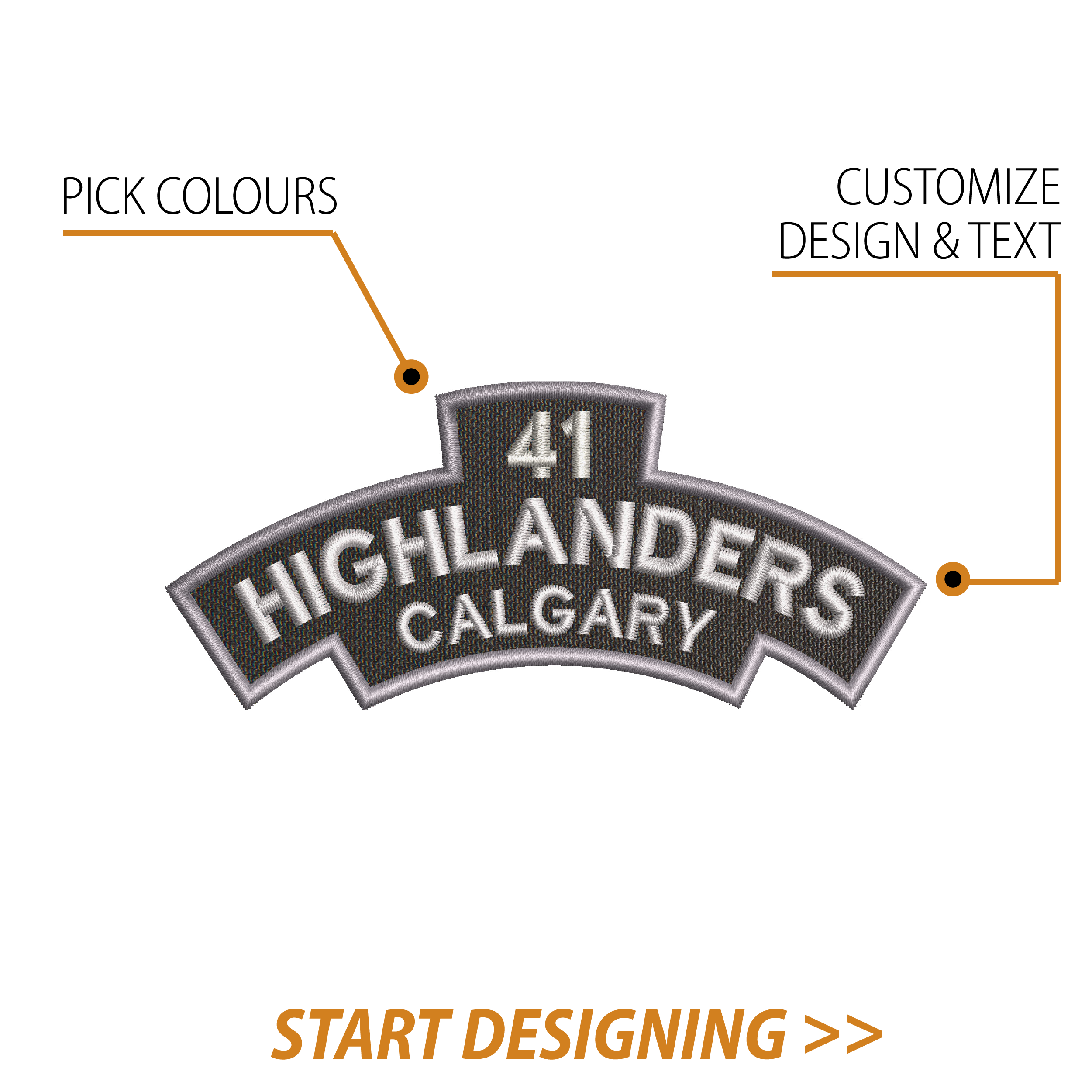 Create Your Own Scroll Patch (2 x 4.65" Style E)