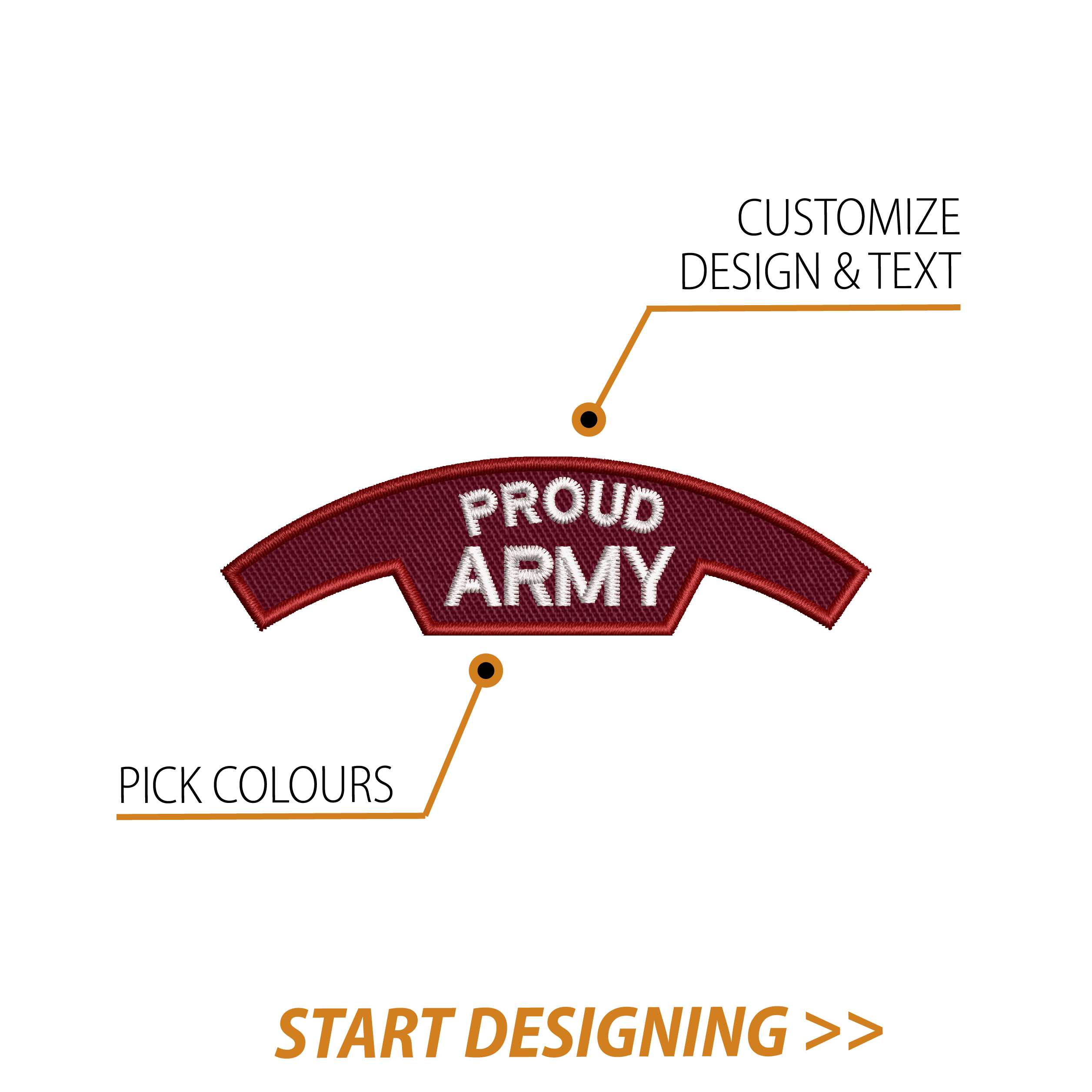 Create Your Own Scroll Patch (1 x 3.65"  Style F)