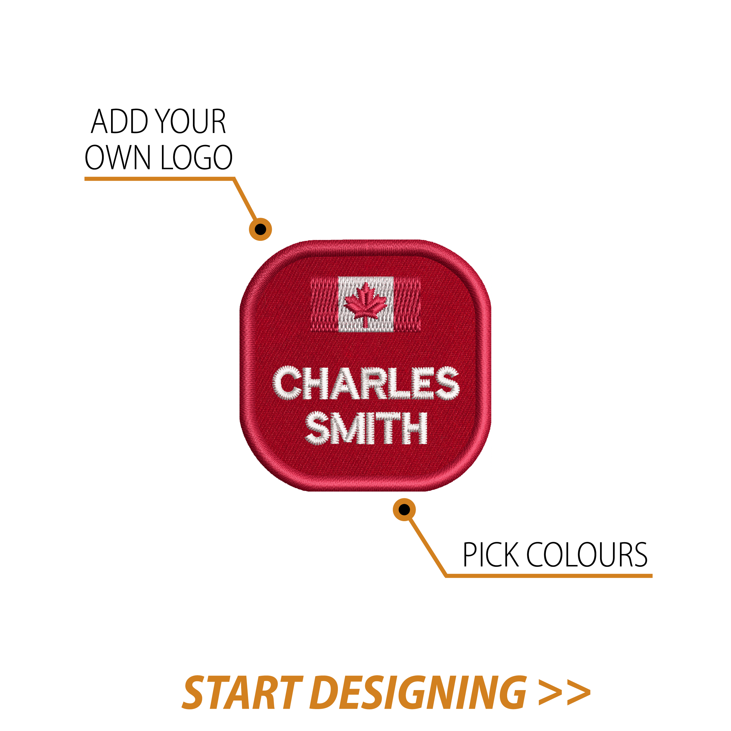 Create Your Own Square Patch (2 x 2" Rounded Corners)