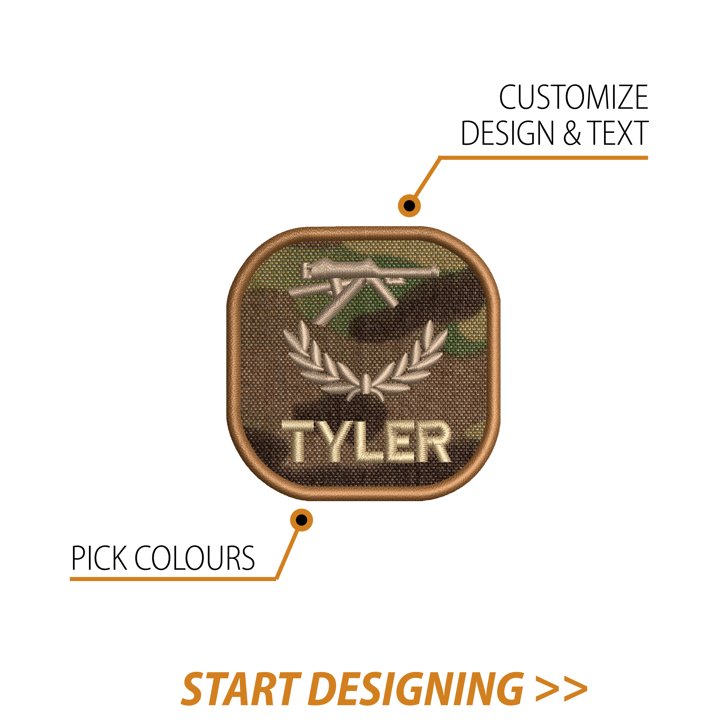 Create Your Own Square Patch (2.5 x 2.5" Rounded Corners)