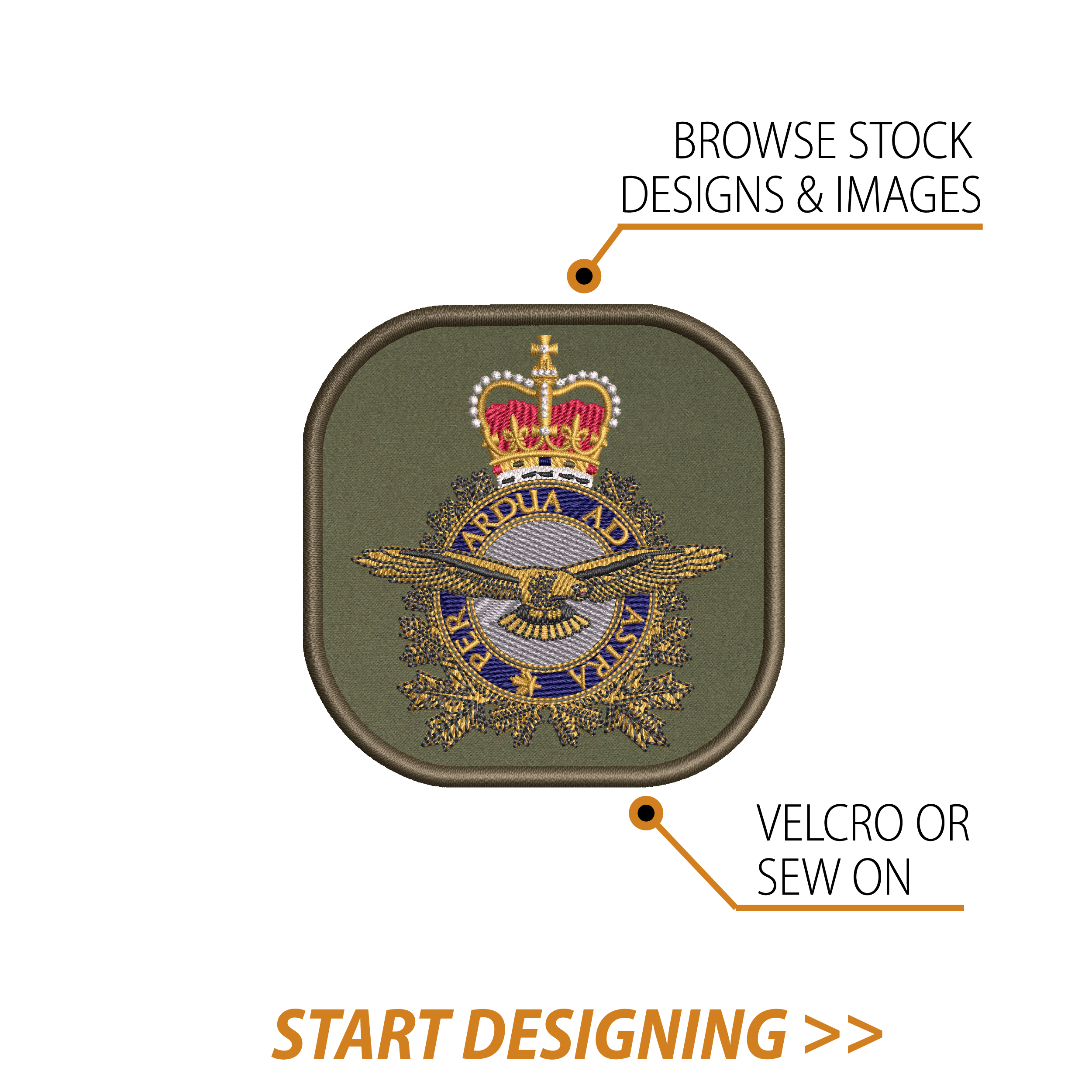 Create Your Own Square Patch (3 x 3" Rounded Corners)