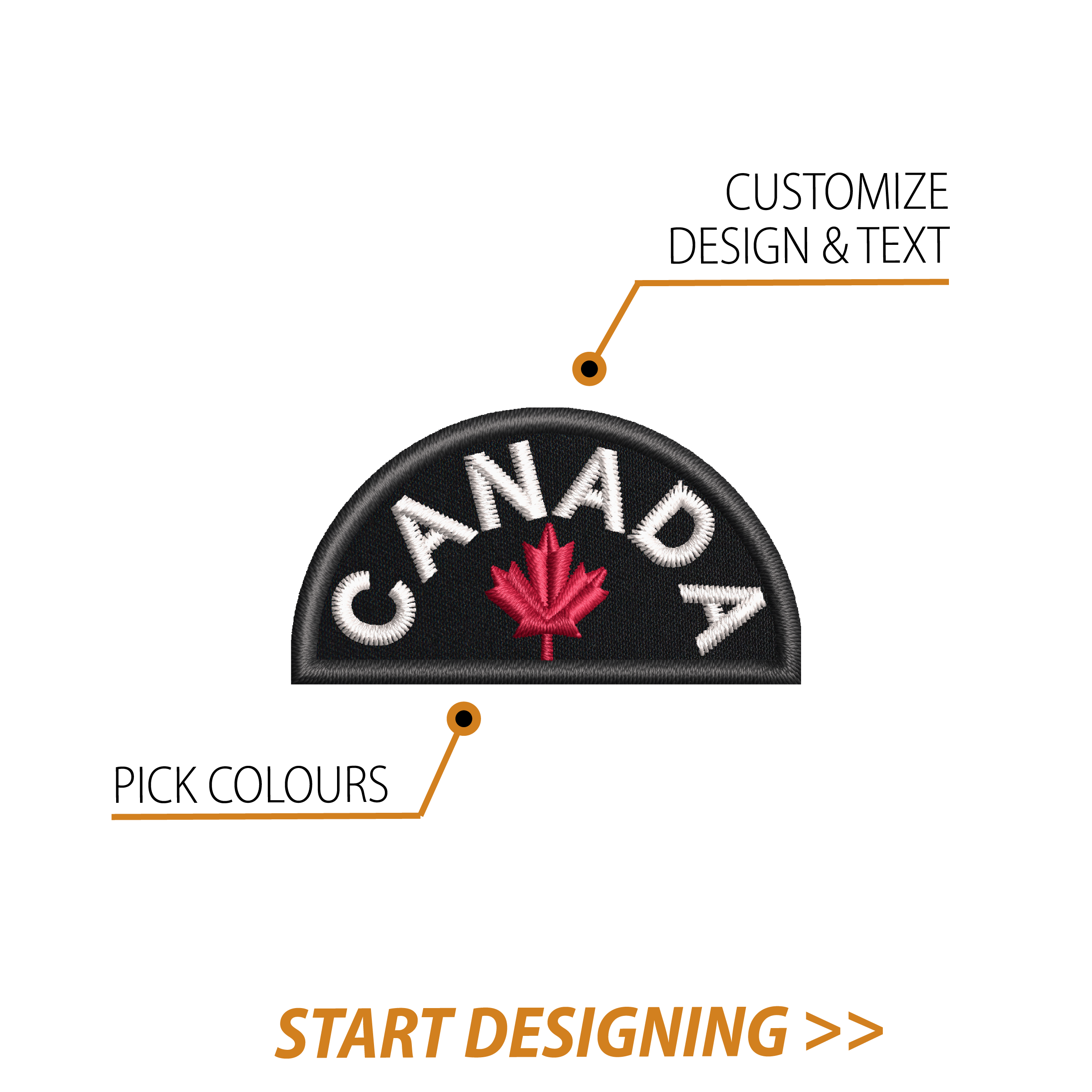 Create Your Own Patch (1 x 1.9" Semi Circle)