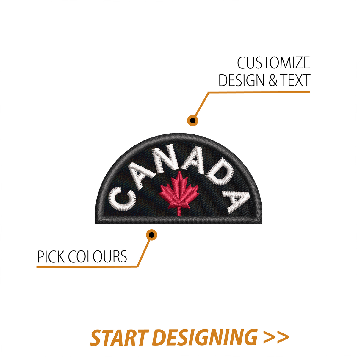 Create Your Own Patch (1 x 1.9" Semi Circle)