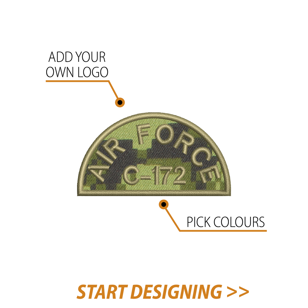 Create Your Own Patch (1.25 x 2.3" Semi Circle)
