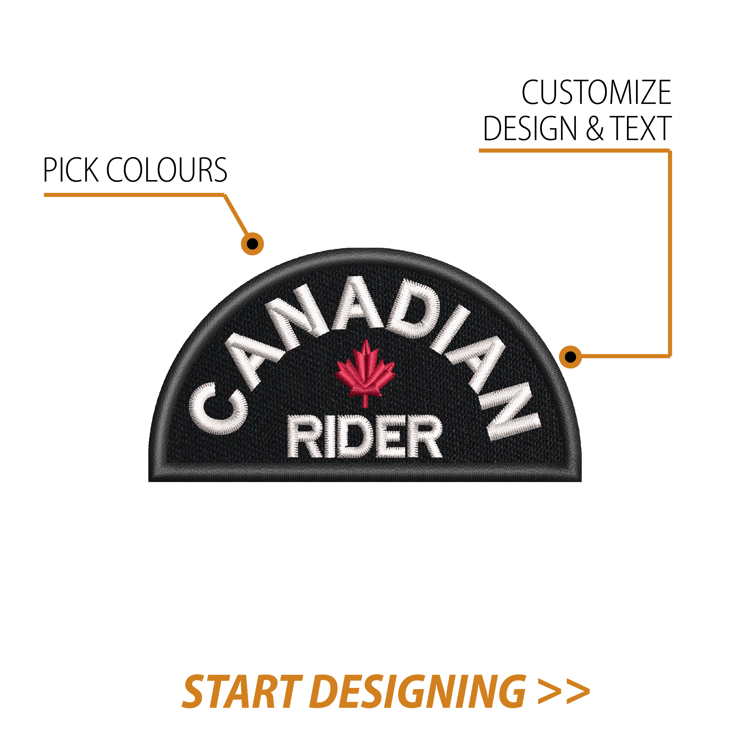 Create Your Own Patch (2 x 3.7" Semi Circle)