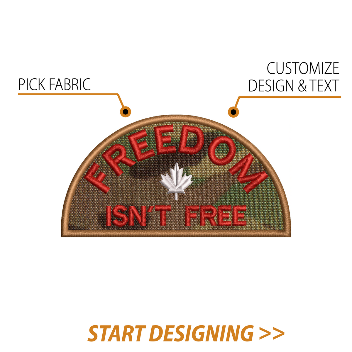 Create Your Own Patch (2.5 x 4.7"Semi Circle)