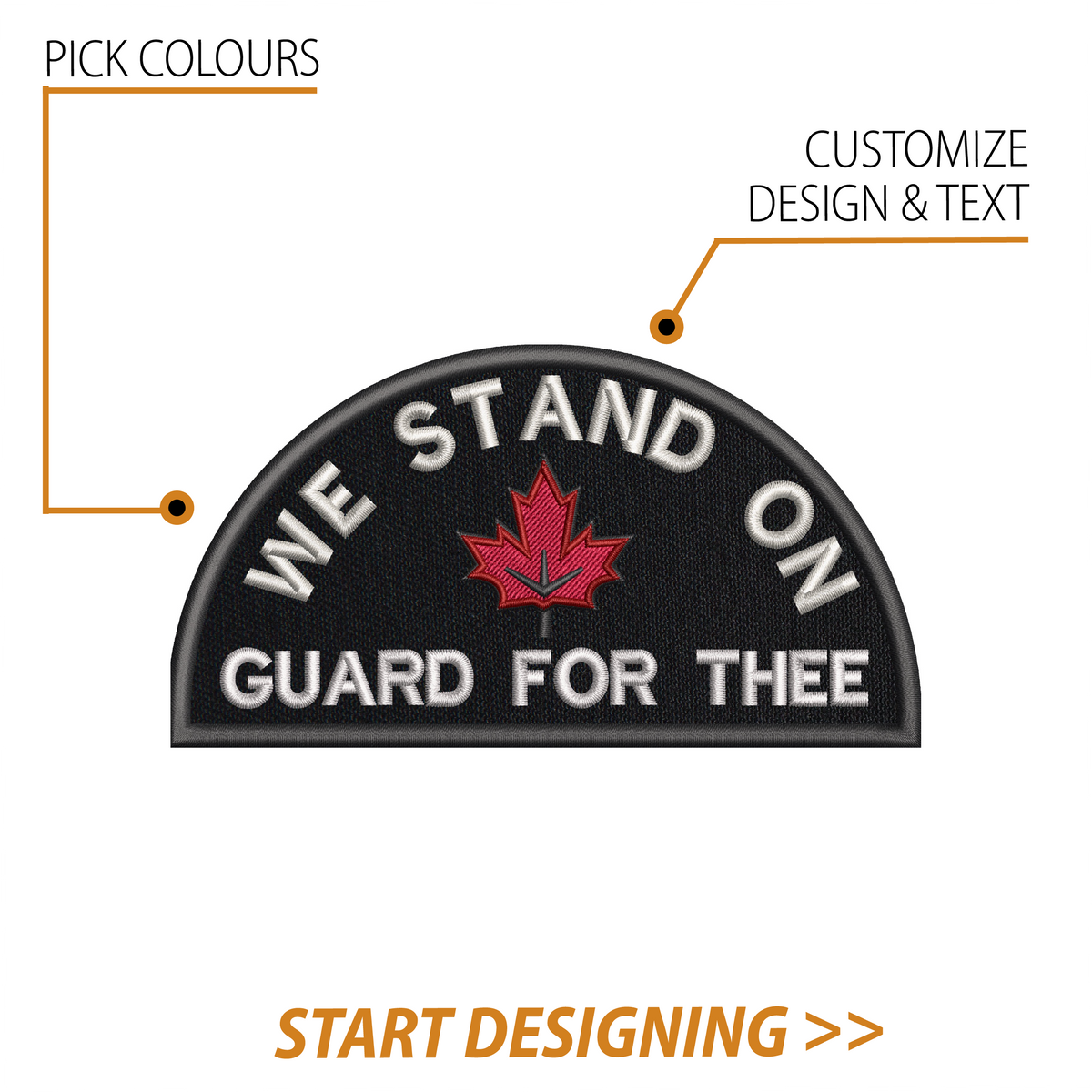 Create Your Own Patch (3 x 5.6" Semi Circle)
