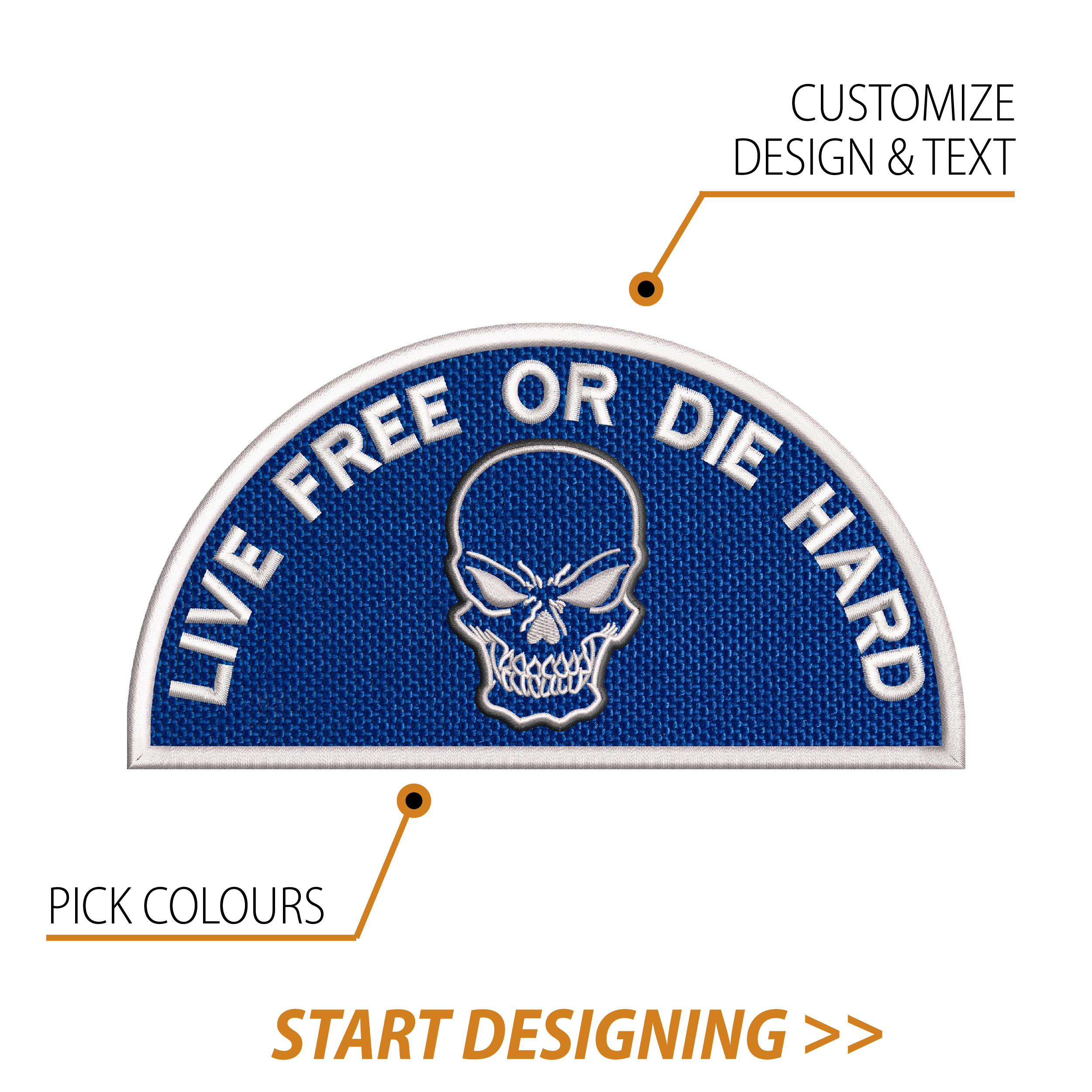 Create Your Own Patch (3.75 x 7" Semi Circle)