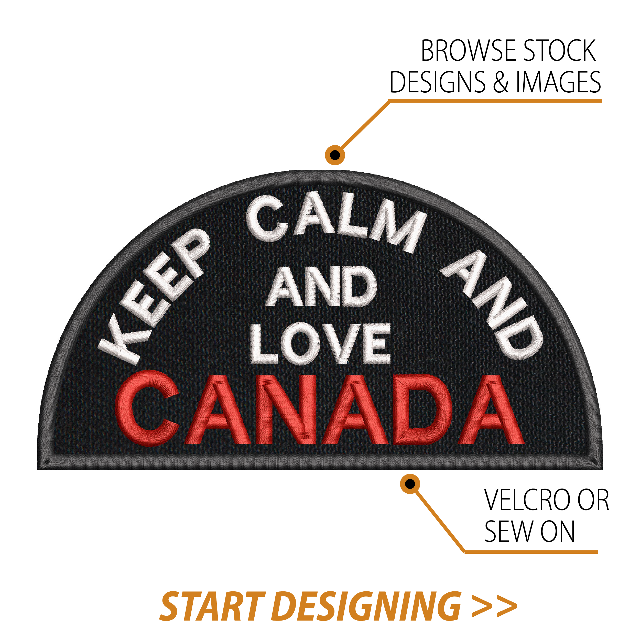 Create Your Own Patch (4 x 7.5" Semi Circle)