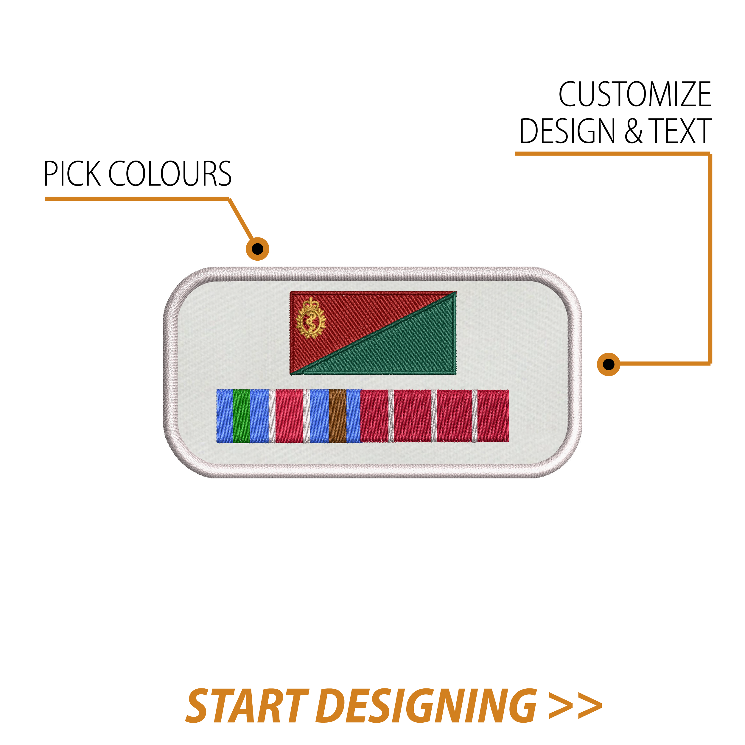 Create Your Own Rectangle Patch 2 x 4" Curved Edges)