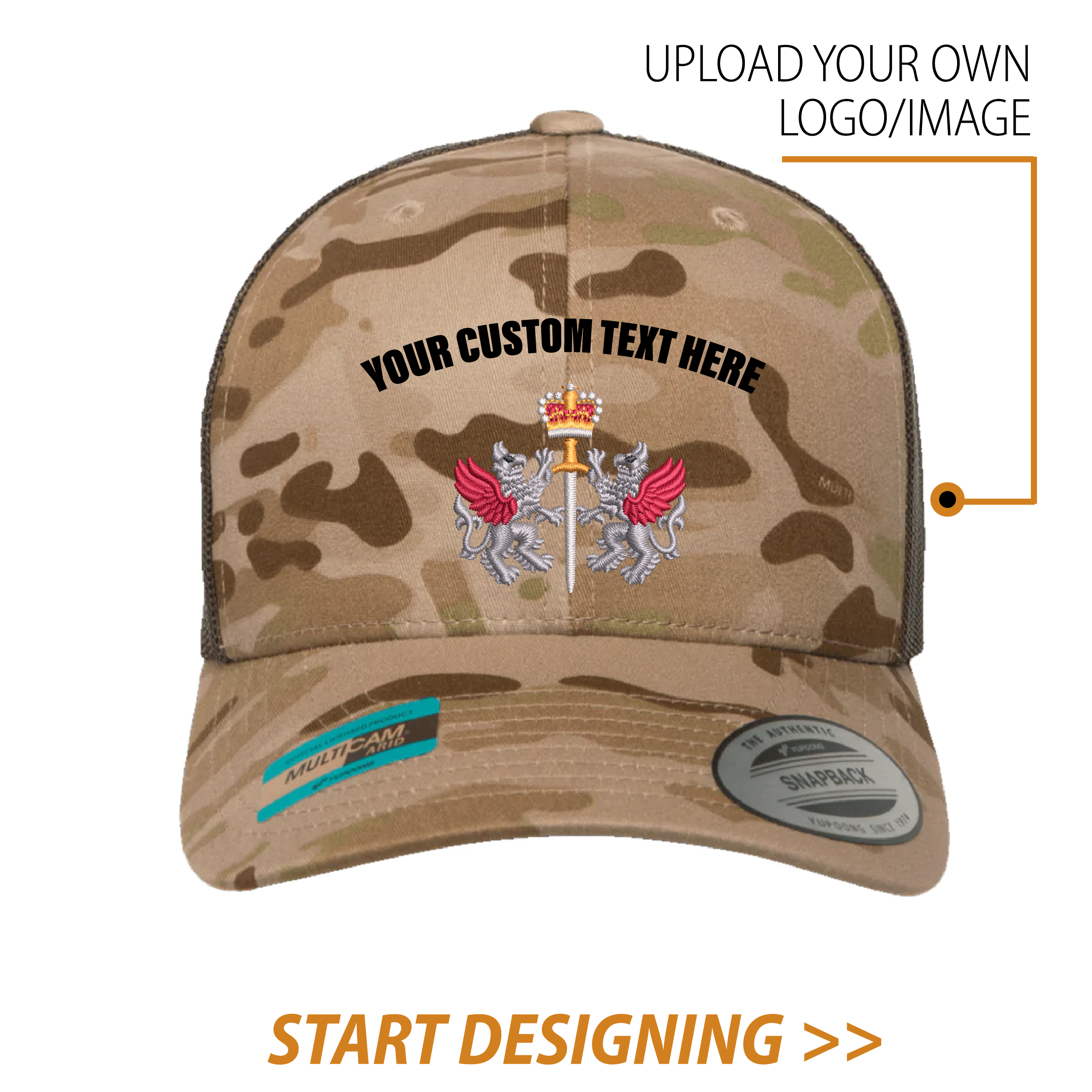 Retro Trucker Multicam Snapback Cap