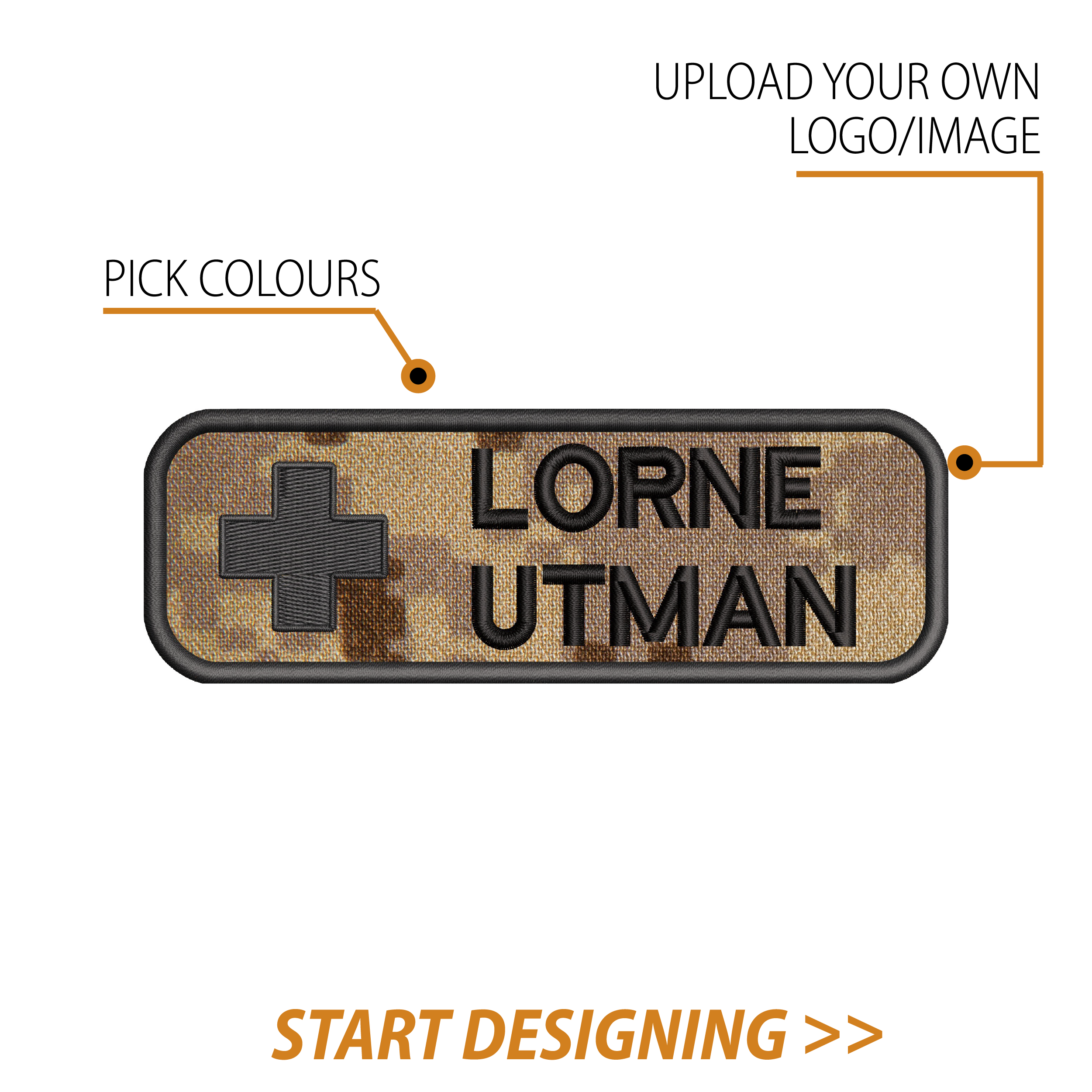 Create Your Own Rectangle Patch (2 x 6") Curved Edges)