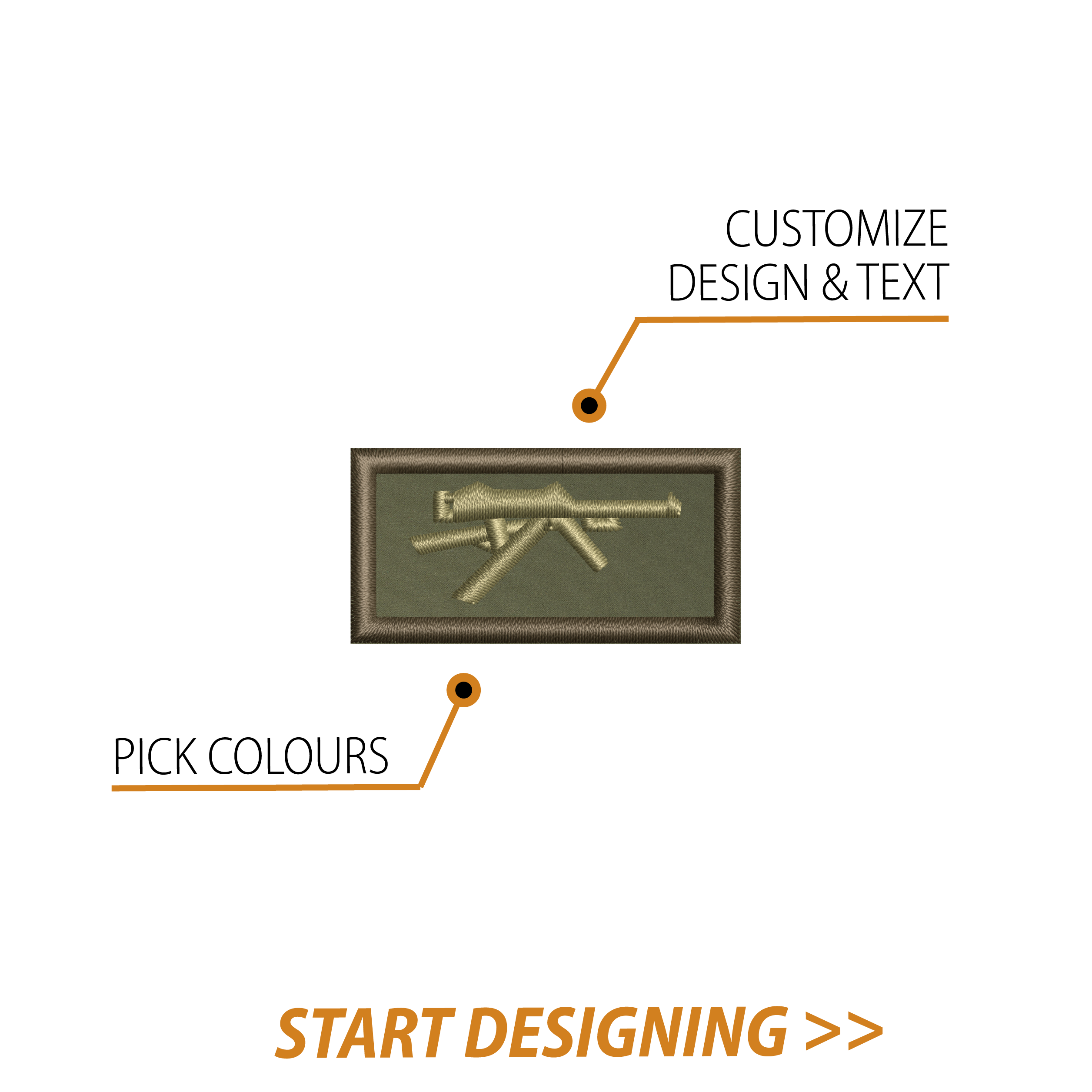 Create Your Own Rectangle Patch (1 x 2" Straight Edges)