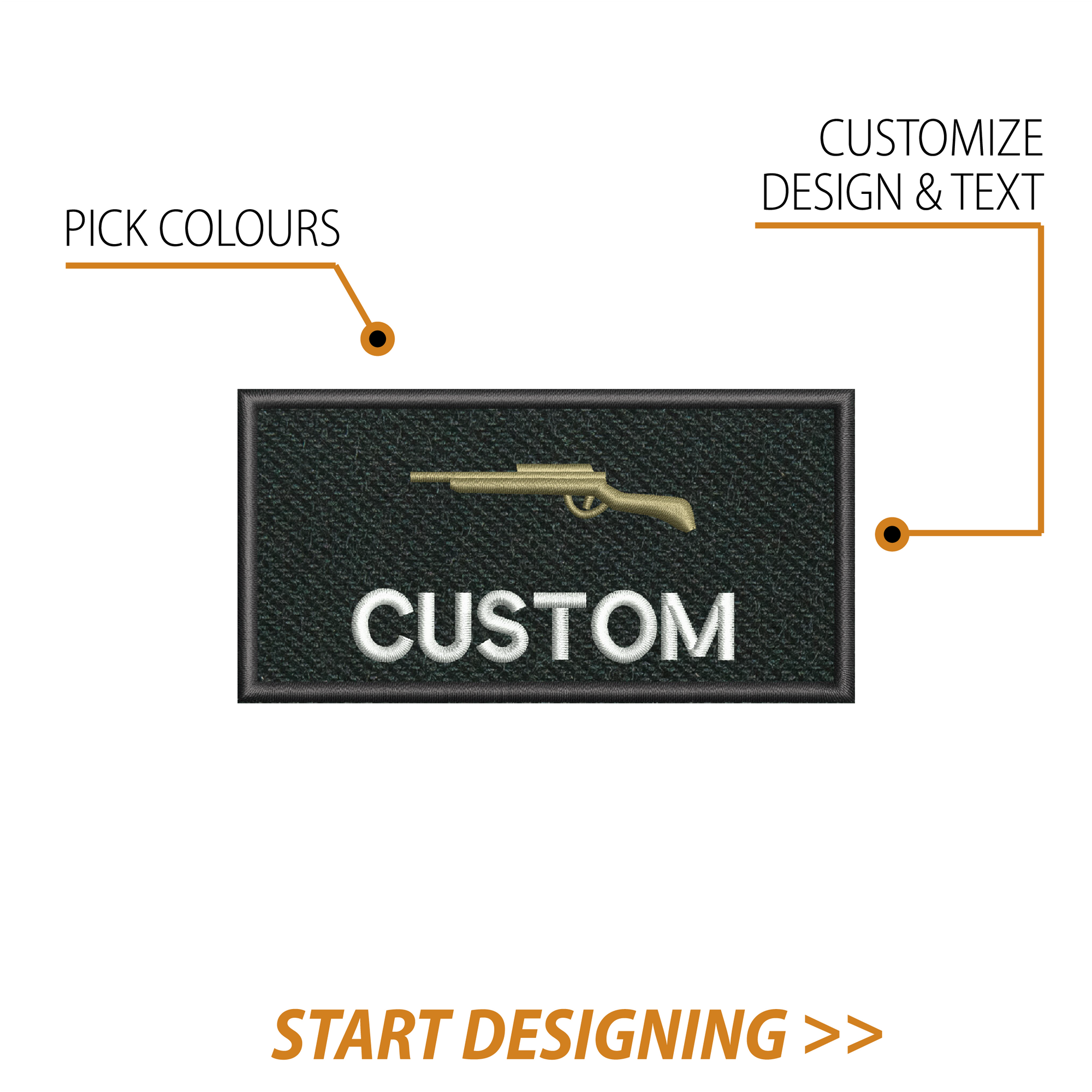Create Your Own Rectangle Patch (2 x 4" Straight Edges) – CPGear Tactical