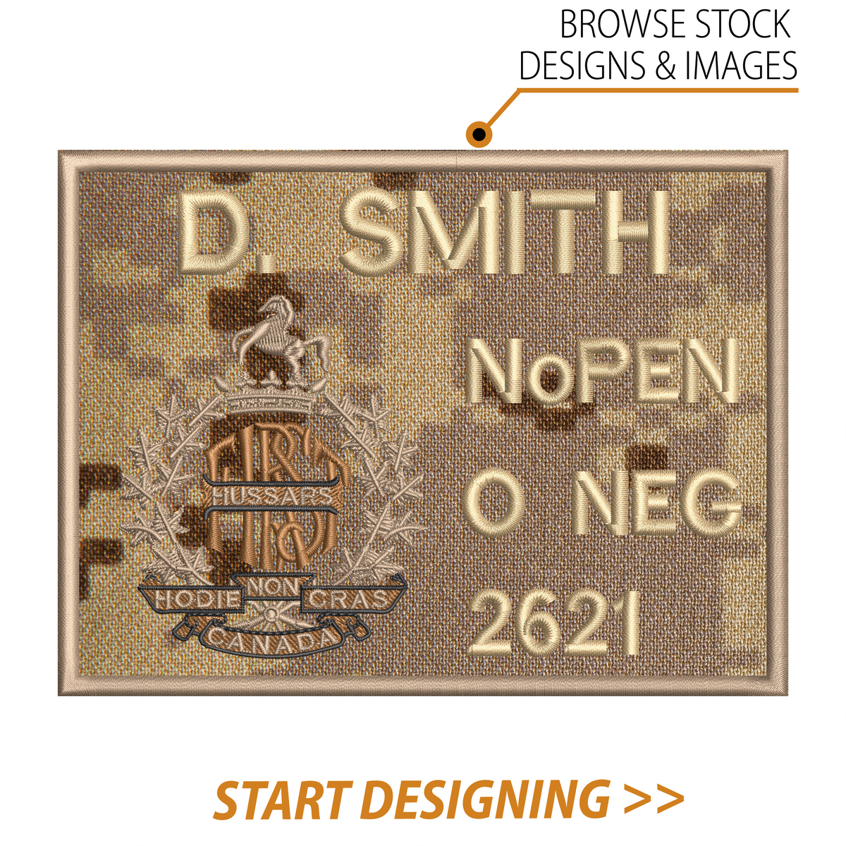 Create Your Own Rectangle Patch (4.35 x 6" Straight Edges)