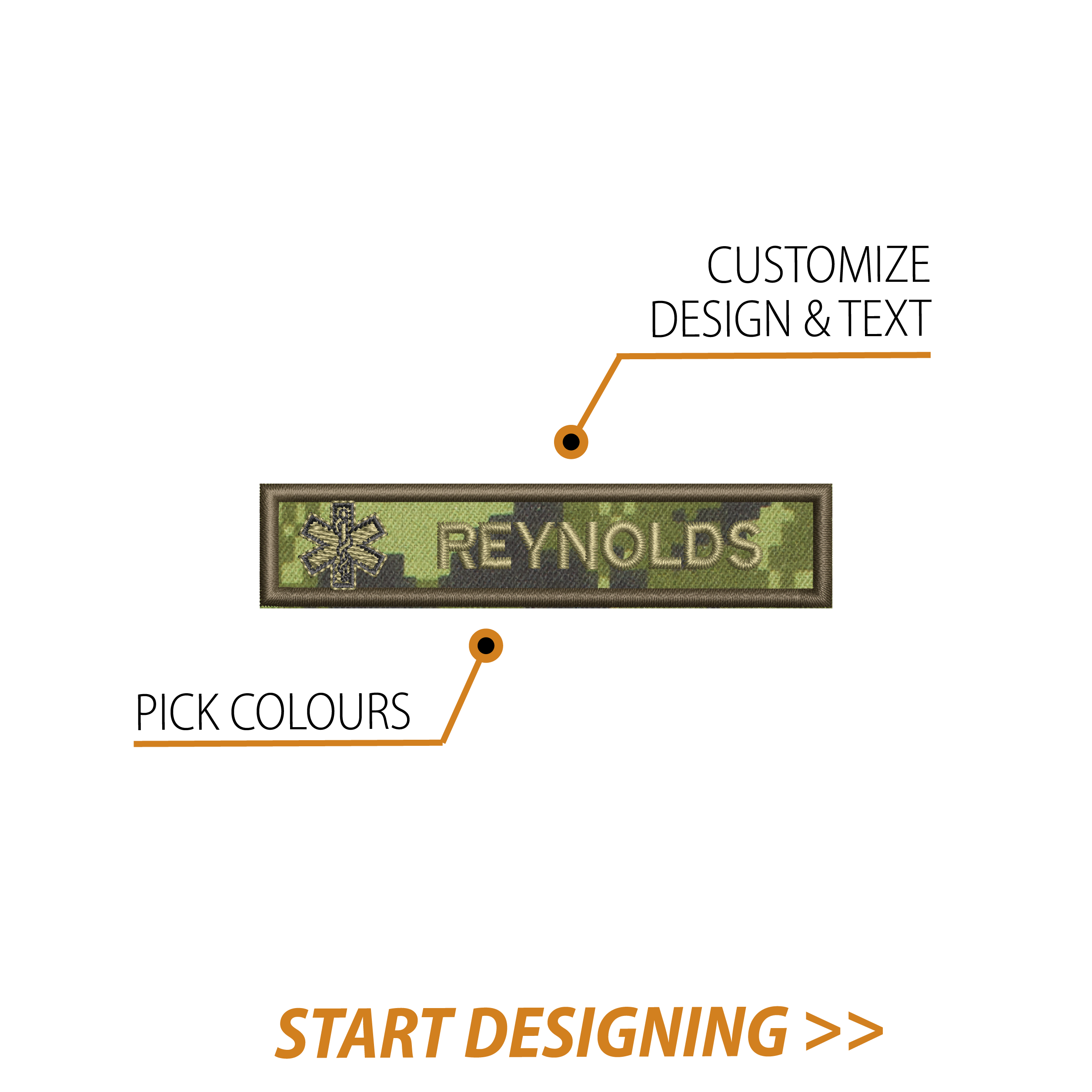 Create Your Own Nametape(0.75 x 3.5" Straight Corners)