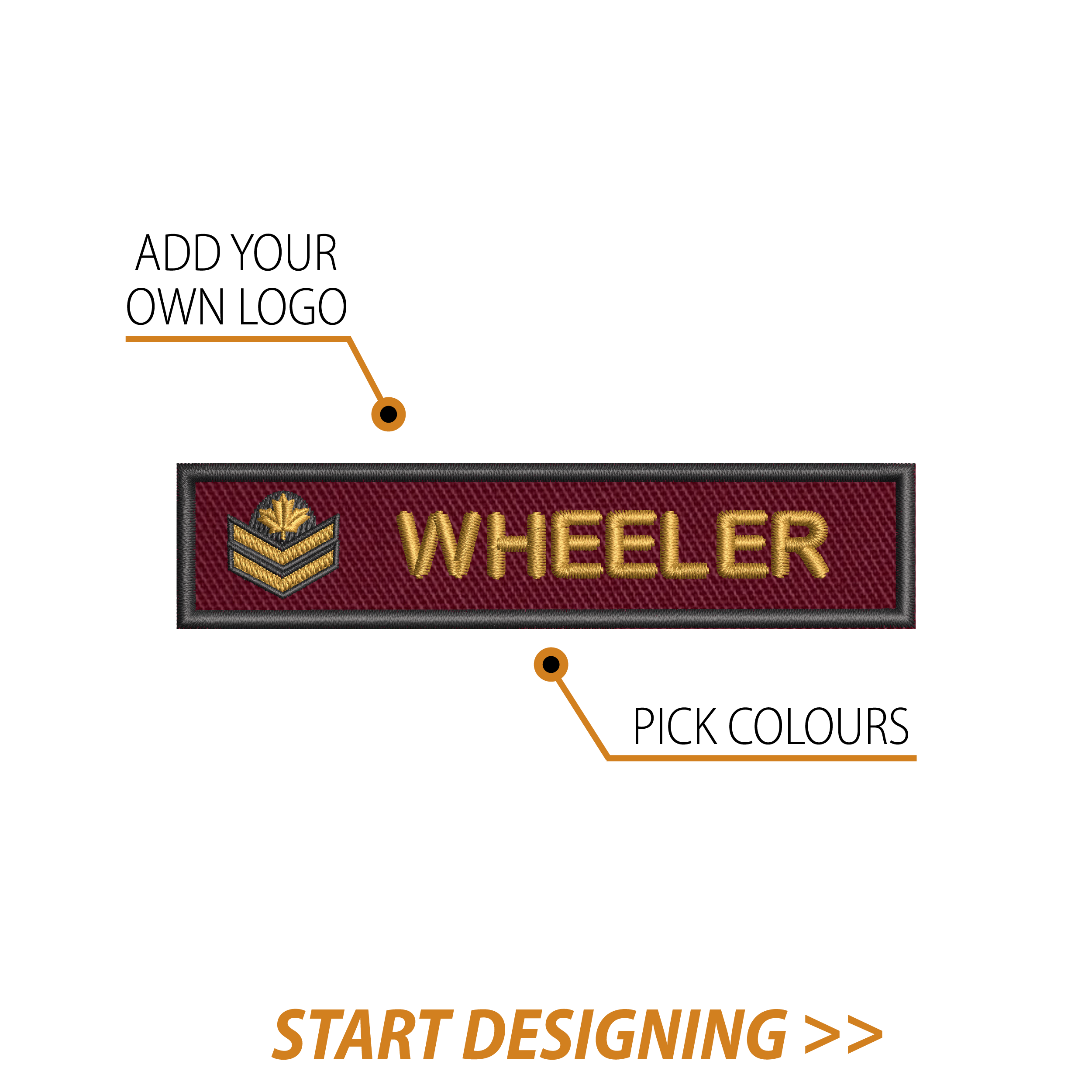 Create Your Own Nametape(1 x 4.5" Straight Corners)