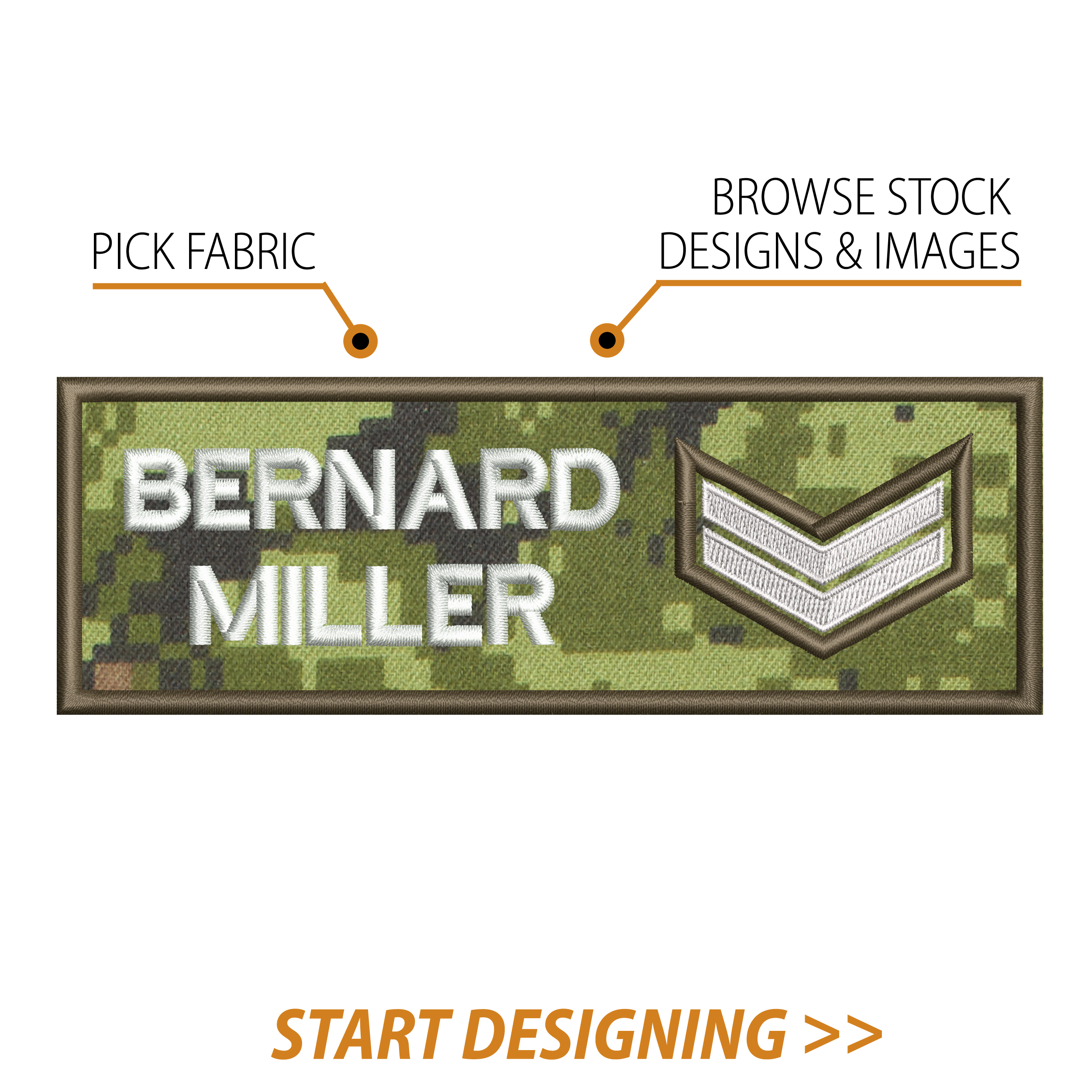 Create Your Own Nametape(2 x 6" Straight Corners)