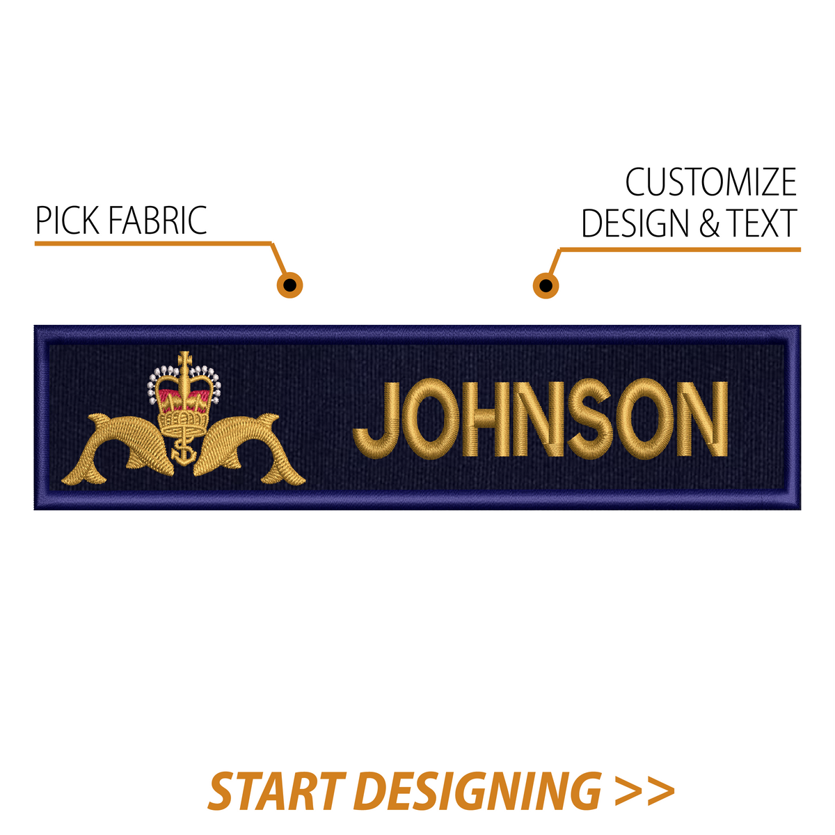 Create Your Own Nametape(1.5 x 8" Straight Corners)