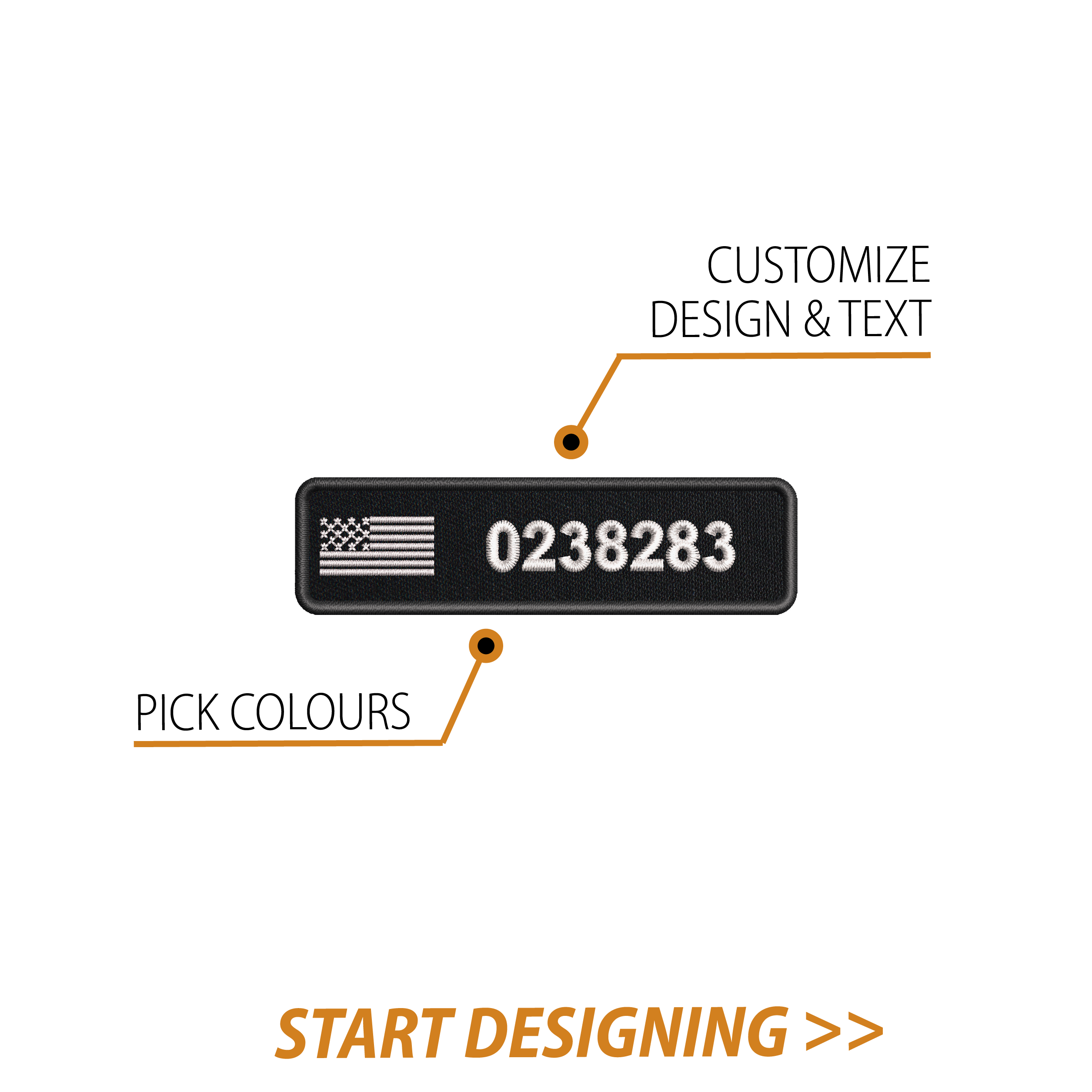 Create Your Own Nametape(0.9 x 3.3" Rounded Corners)