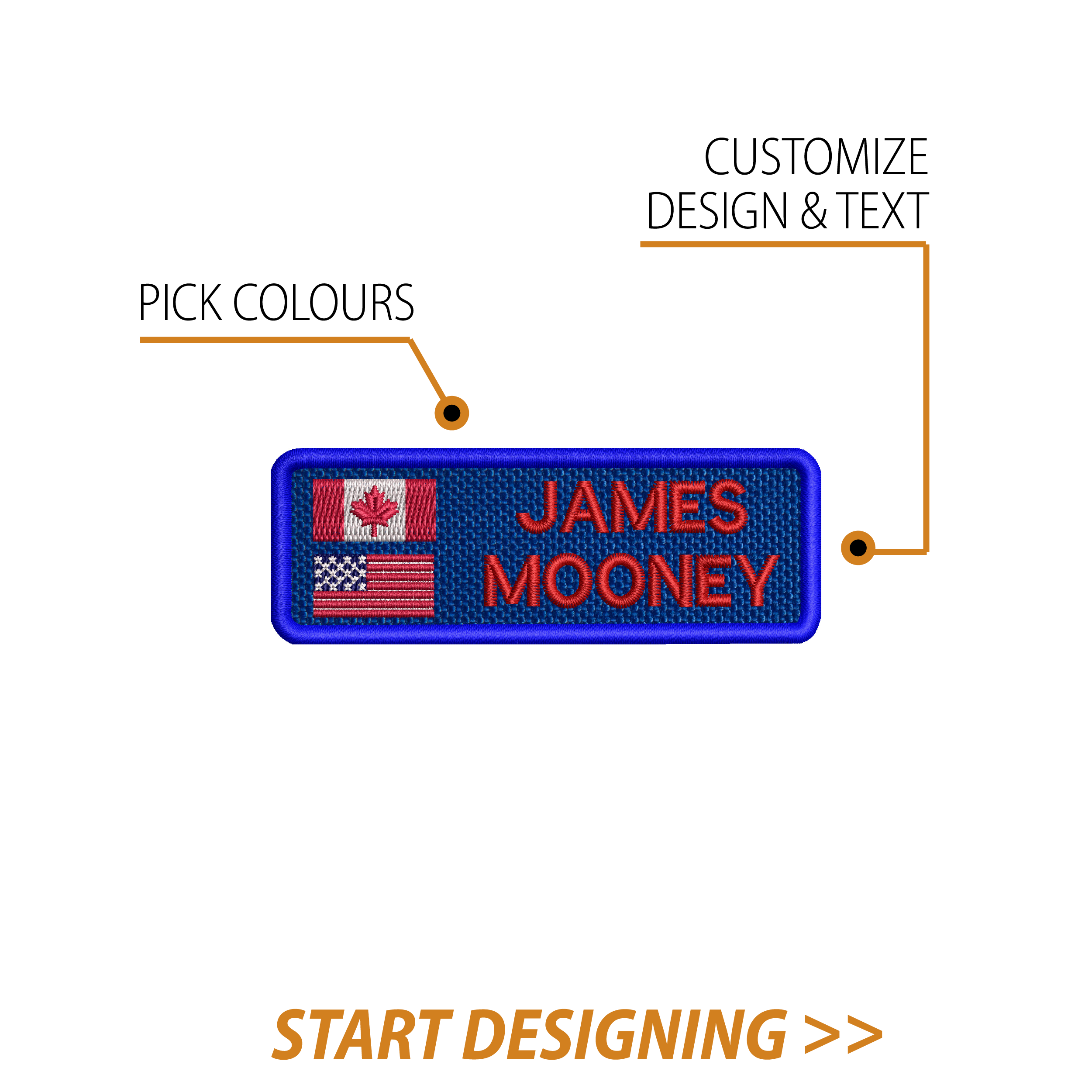 Create Your Own Nametape(1.25 x 3.5" Rounded Corners)