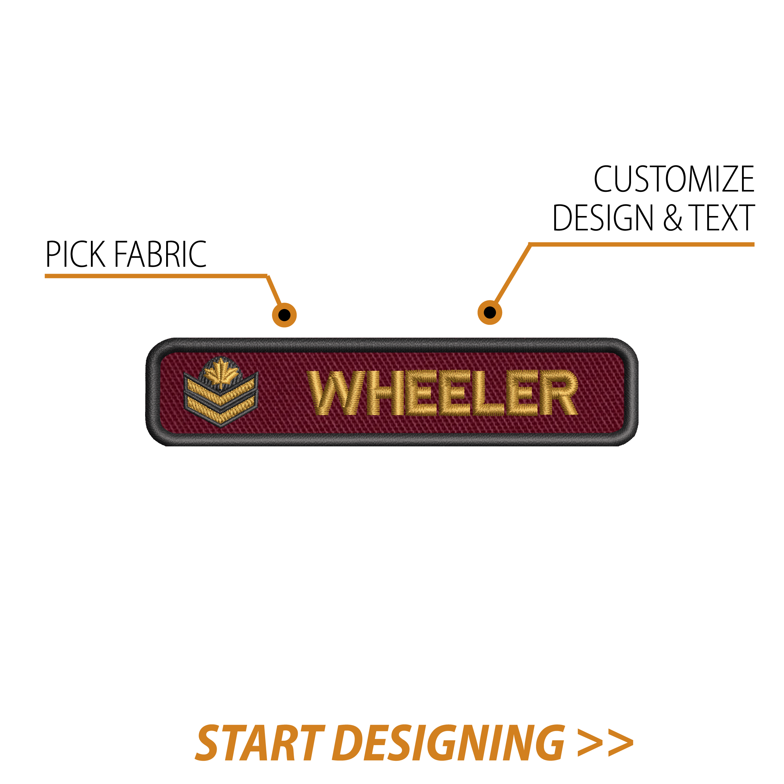 Create Your Own Nametape(1 x 4.5" Rounded Corners)