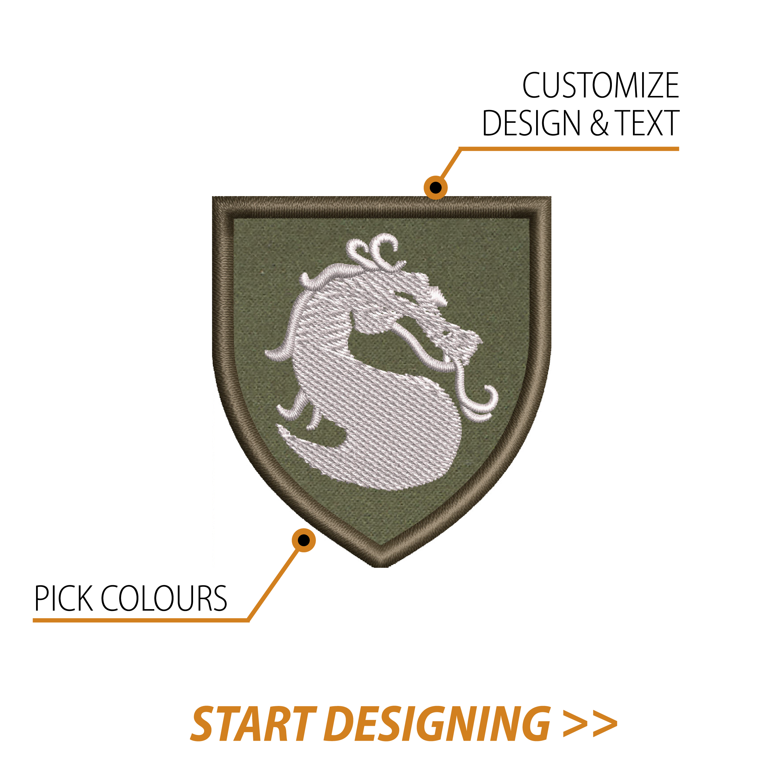 Create Your Own Shield Patch (2" x 2.20" Classic Shield)