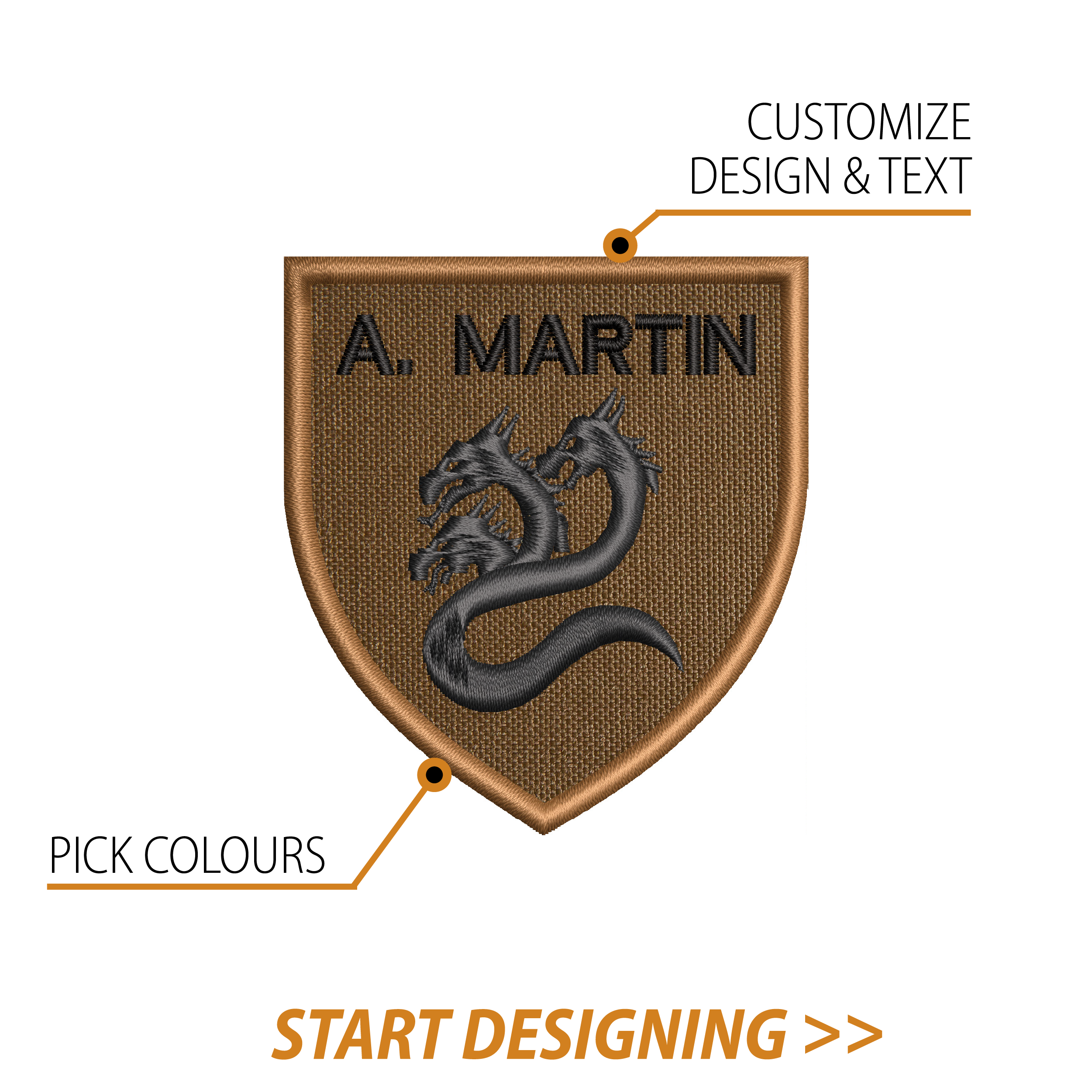 Create Your Own Shield Patch (2.5" x 2.75" Classic Shield)
