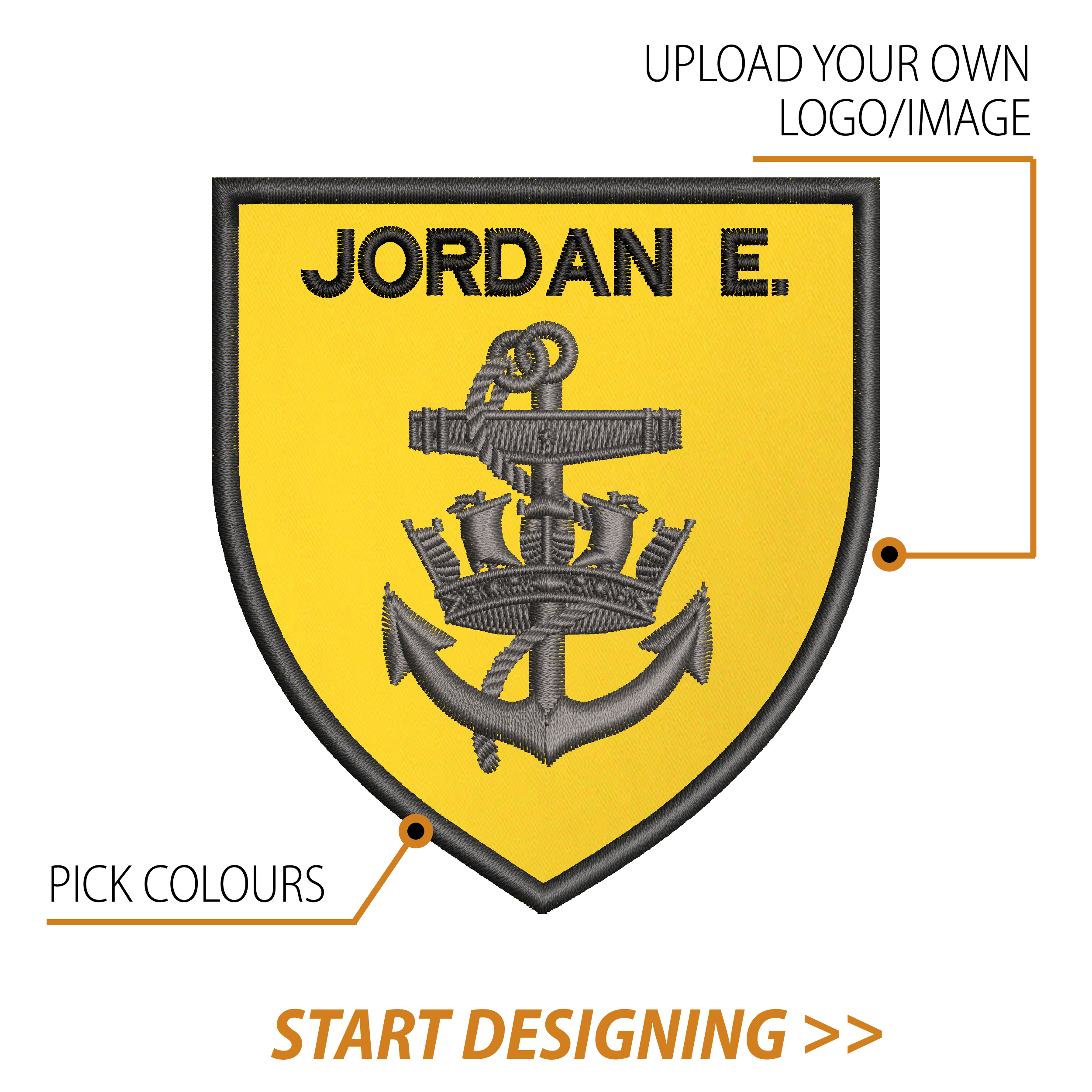 Create Your Own Shield Patch (3.25" x 3.60" Classic Shield)