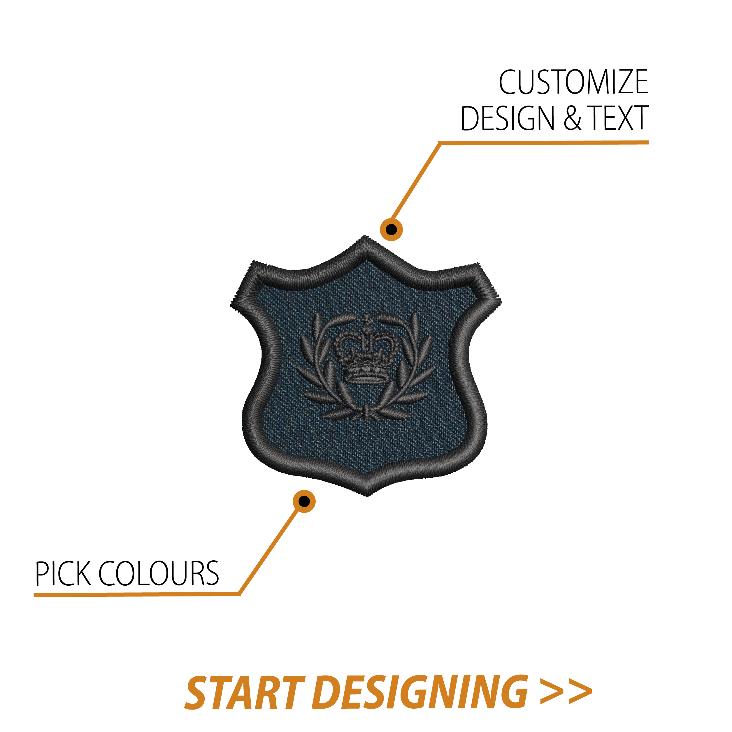 Create Your Own Shield Patch (1.80" x 1.70" Elegant Shield)