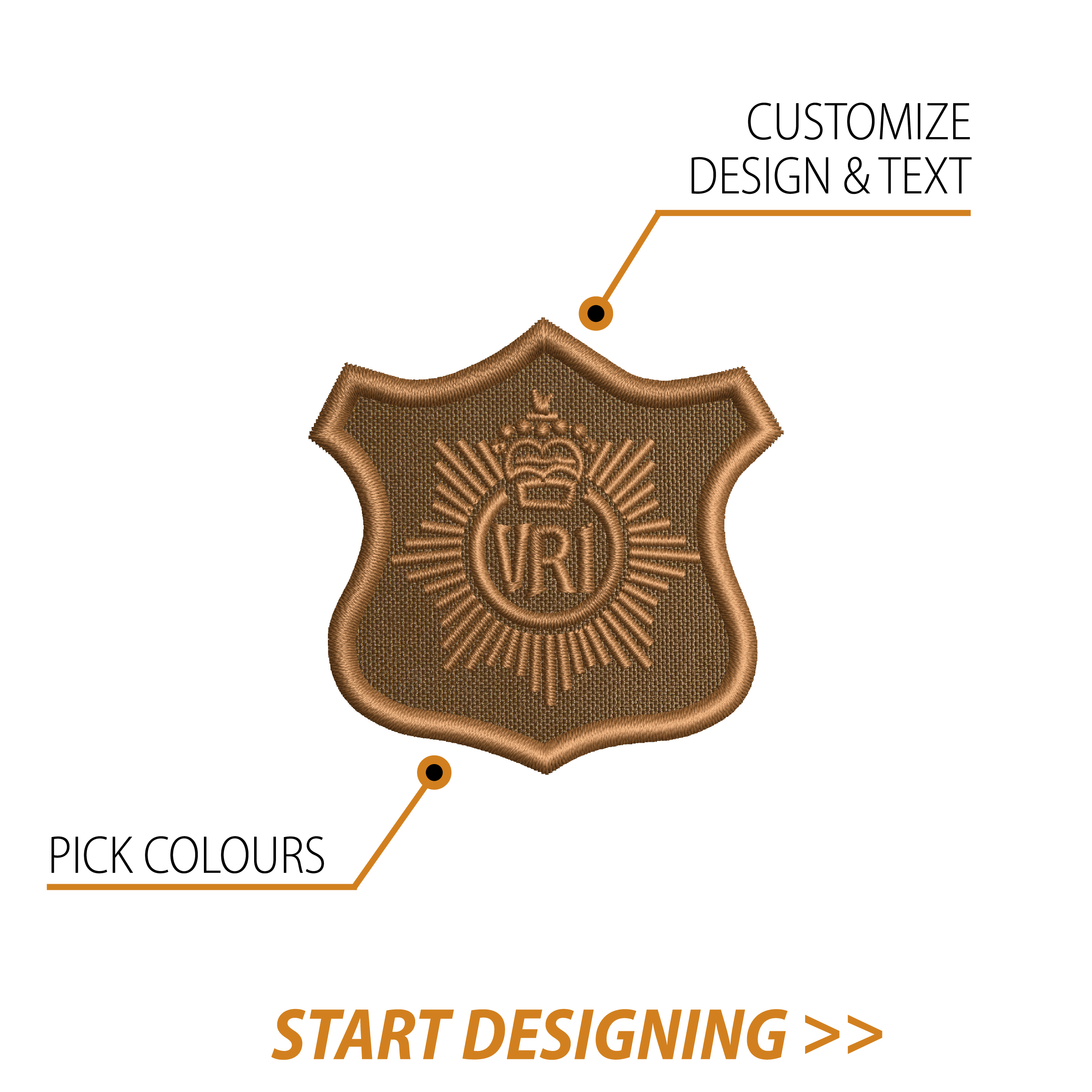 Create Your Own Shield Patch (2.25" x 2.20" Elegant Shield)