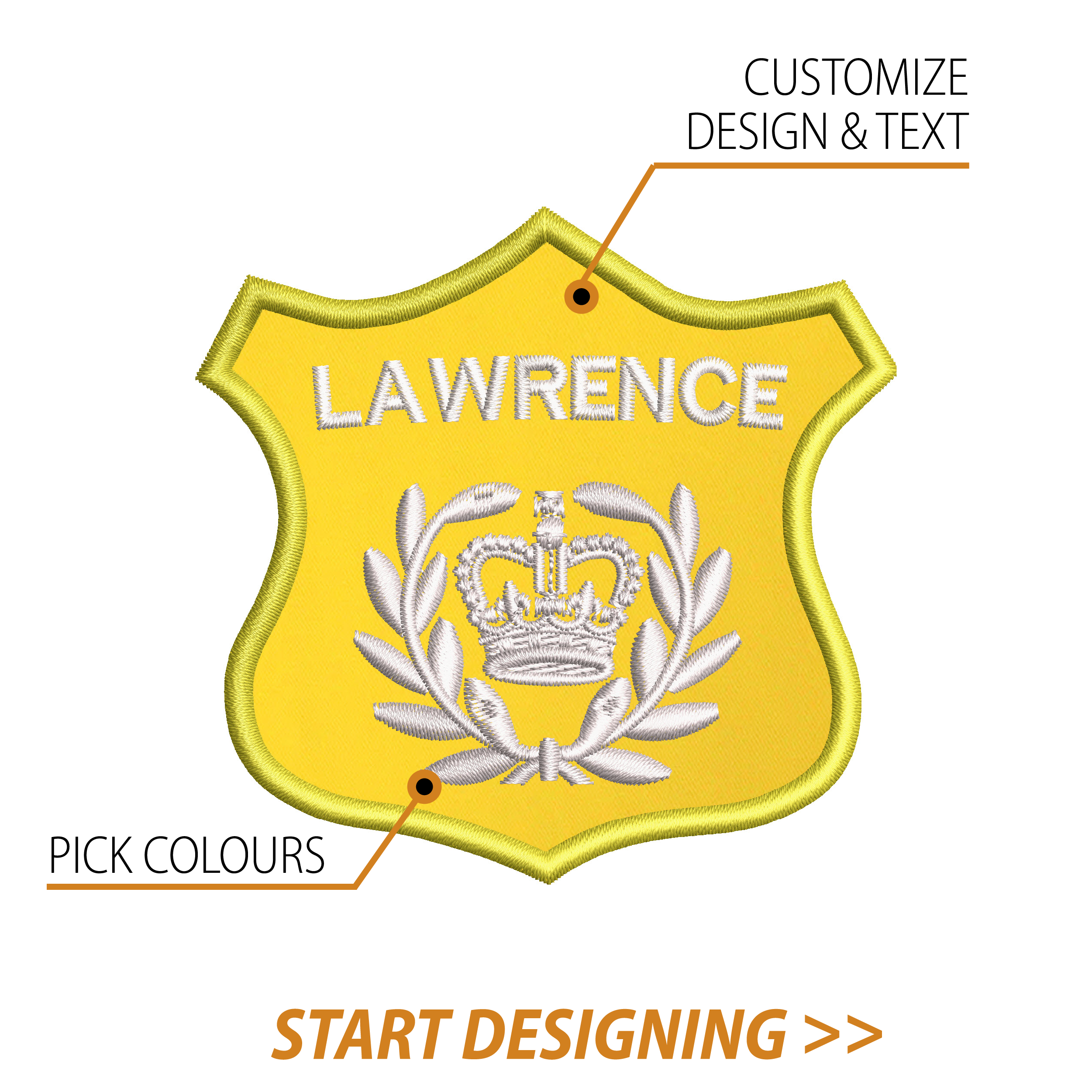 Create Your Own Shield Patch (3.25" x 3.15" Elegant Shield)