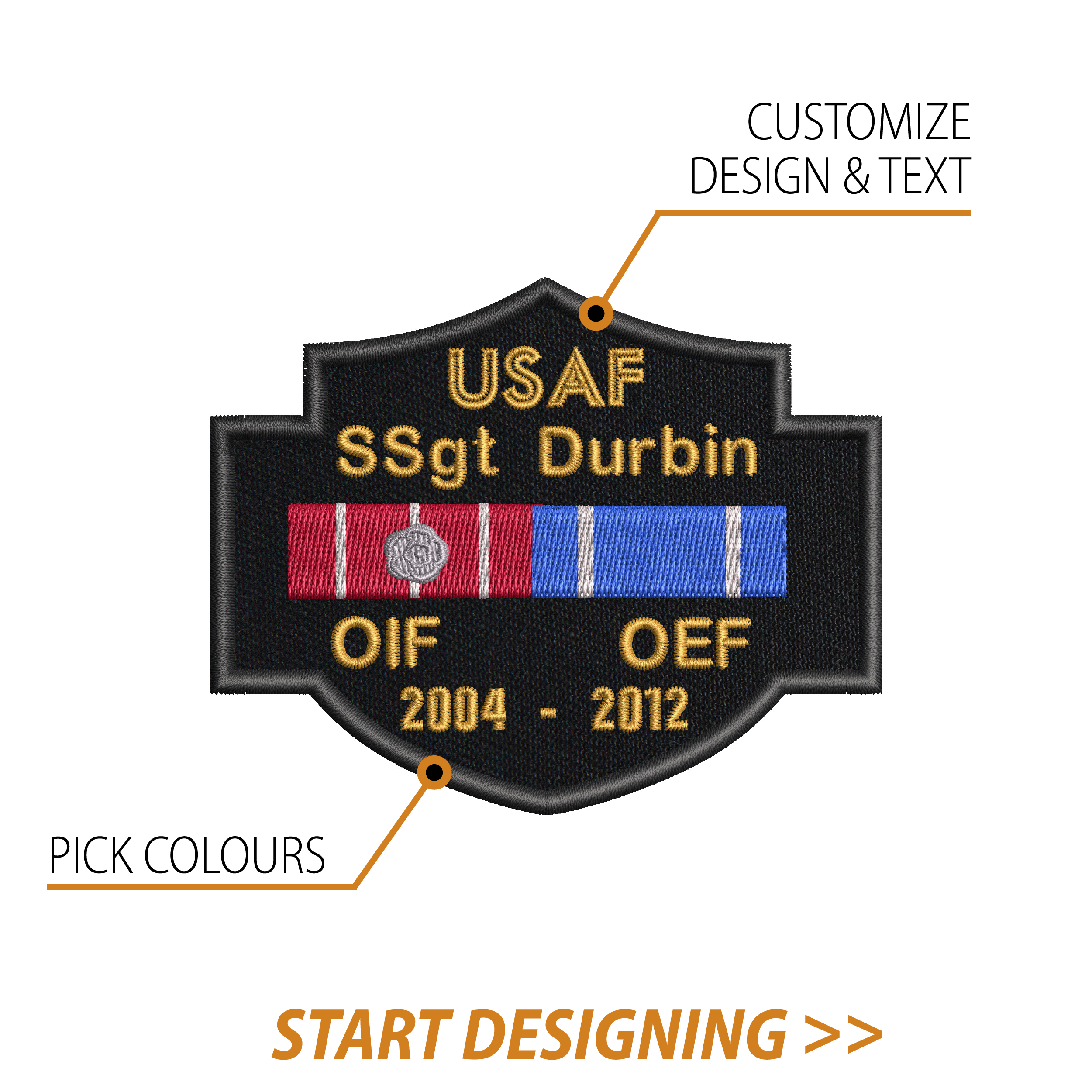 Create Your Own Shield Patch (3" x 3.75" Modified Shield)