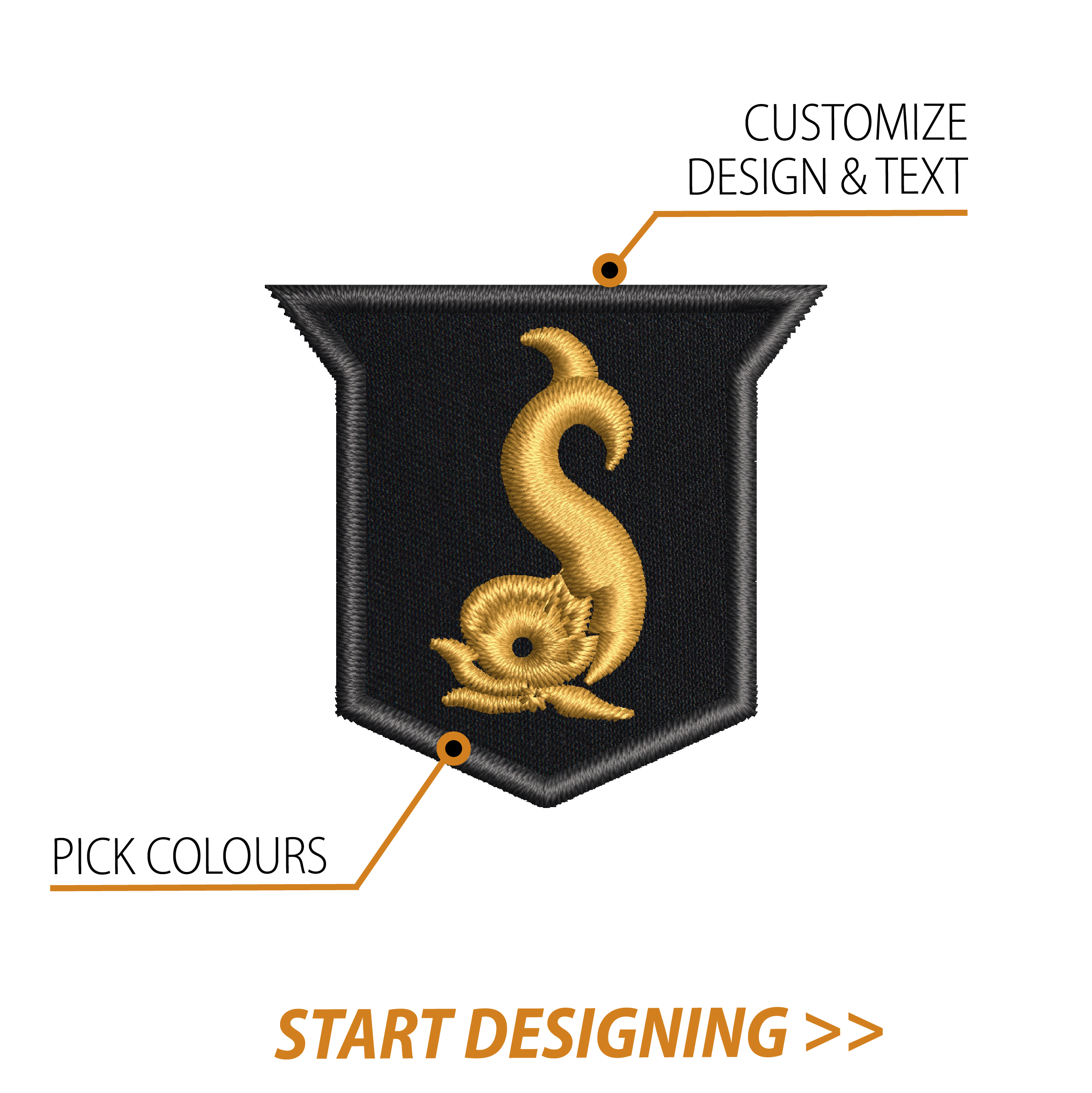 Create Your Own Shield Patch (1.75" X 1.88" Straight Beveled)