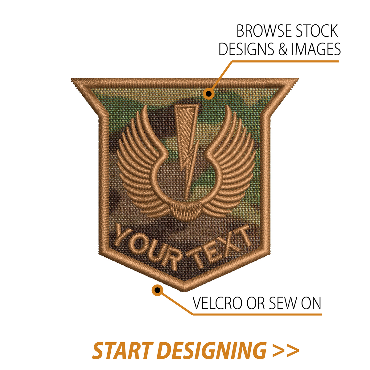 Create Your Own Shield Patch (2.50" X 2.67" Straight Beveled)